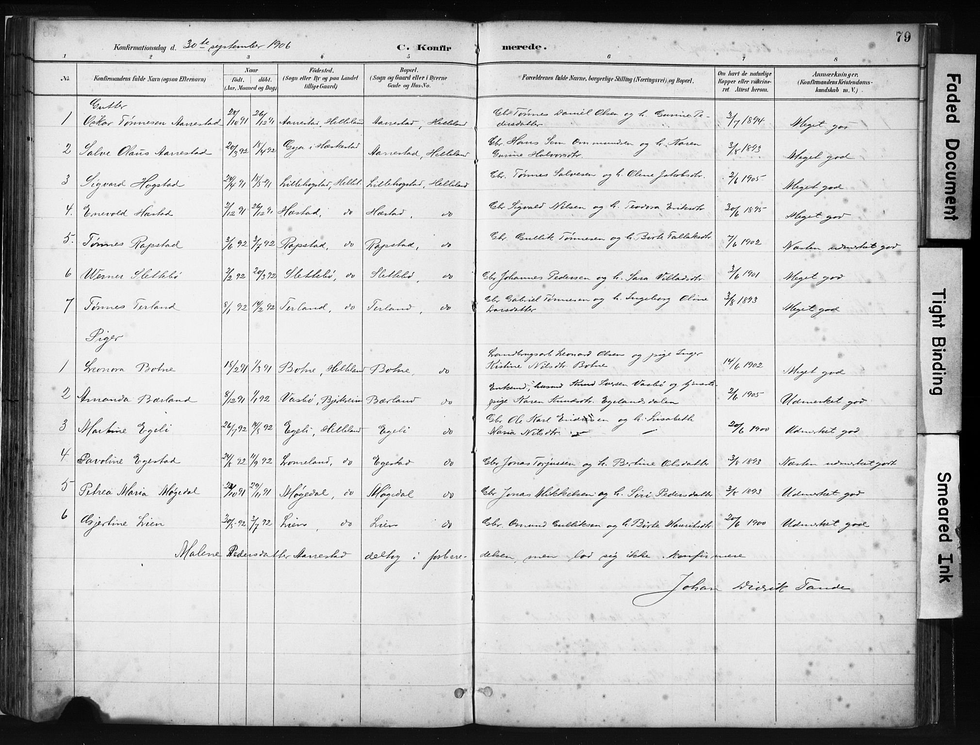 Helleland sokneprestkontor, SAST/A-101810: Parish register (official) no. A 8, 1887-1907, p. 79