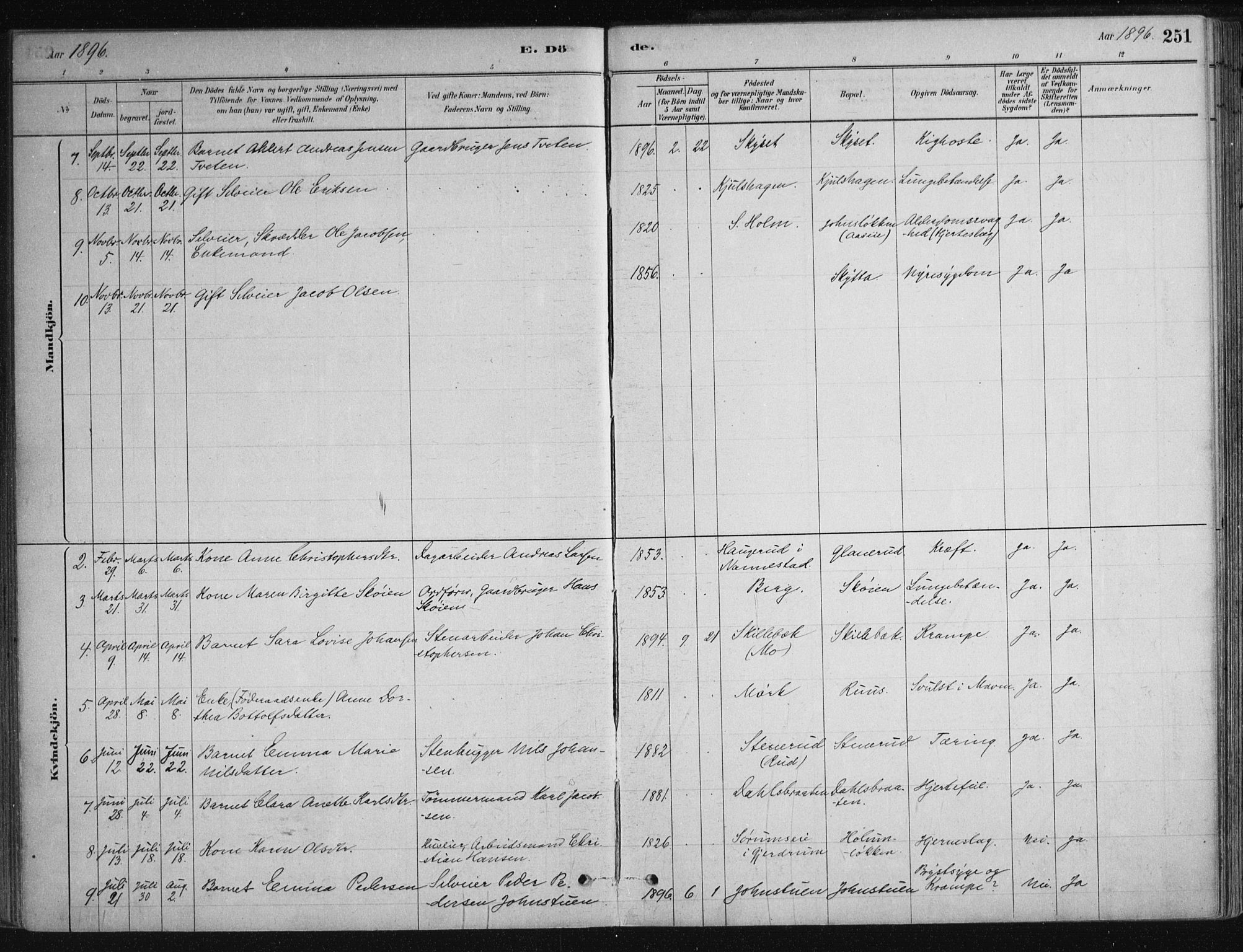 Nittedal prestekontor Kirkebøker, SAO/A-10365a/F/Fa/L0007: Parish register (official) no. I 7, 1879-1901, p. 251
