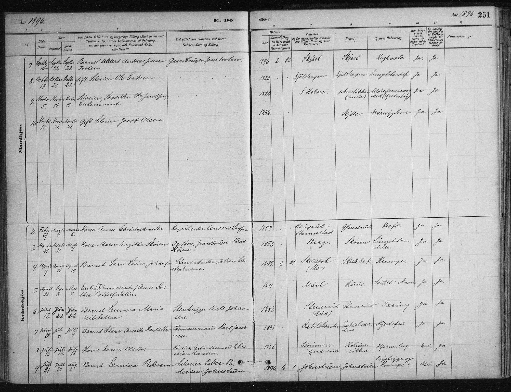 Nittedal prestekontor Kirkebøker, AV/SAO-A-10365a/F/Fa/L0007: Parish register (official) no. I 7, 1879-1901, p. 251