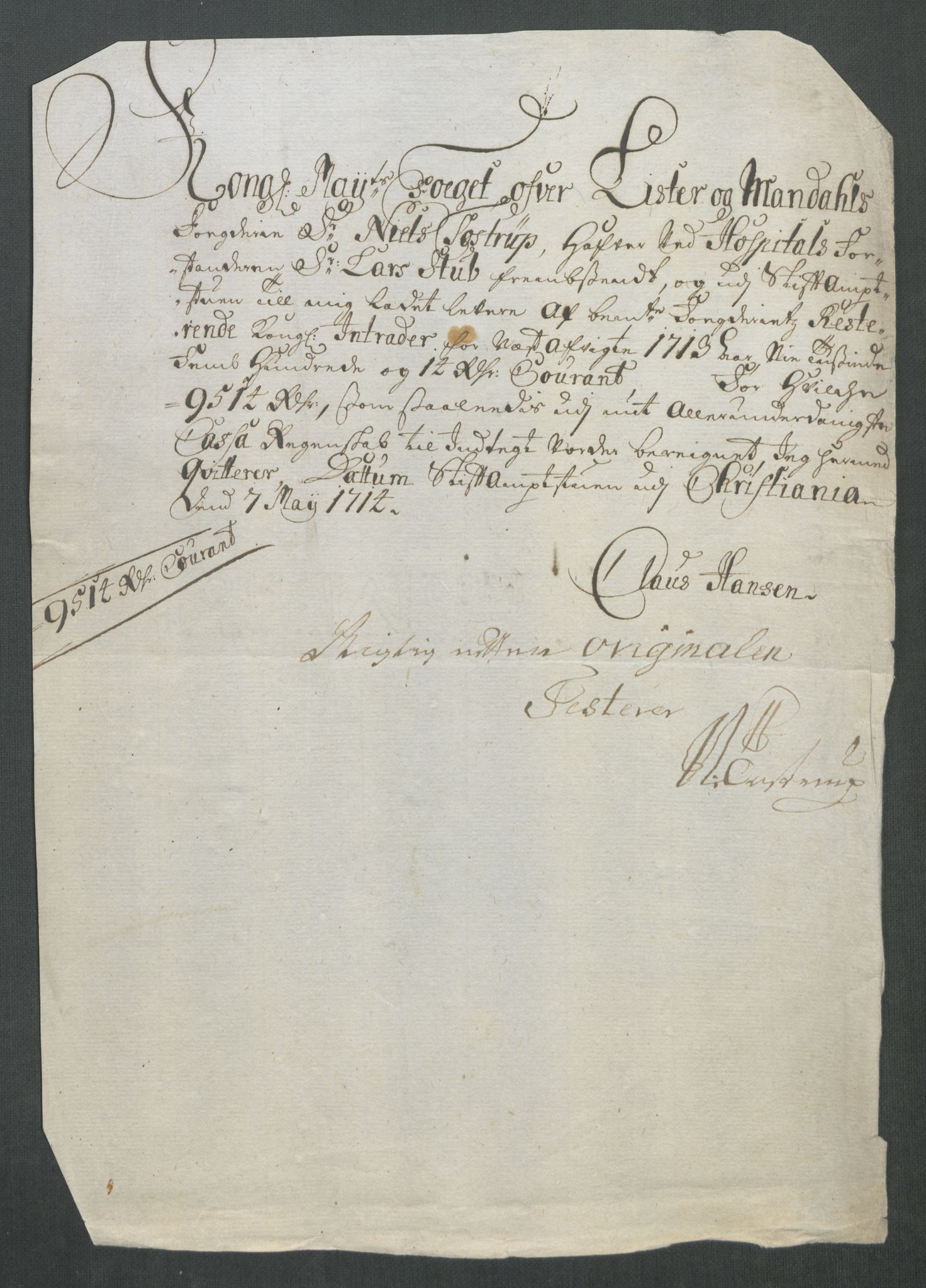 Rentekammeret inntil 1814, Reviderte regnskaper, Fogderegnskap, AV/RA-EA-4092/R43/L2556: Fogderegnskap Lista og Mandal, 1713, p. 528