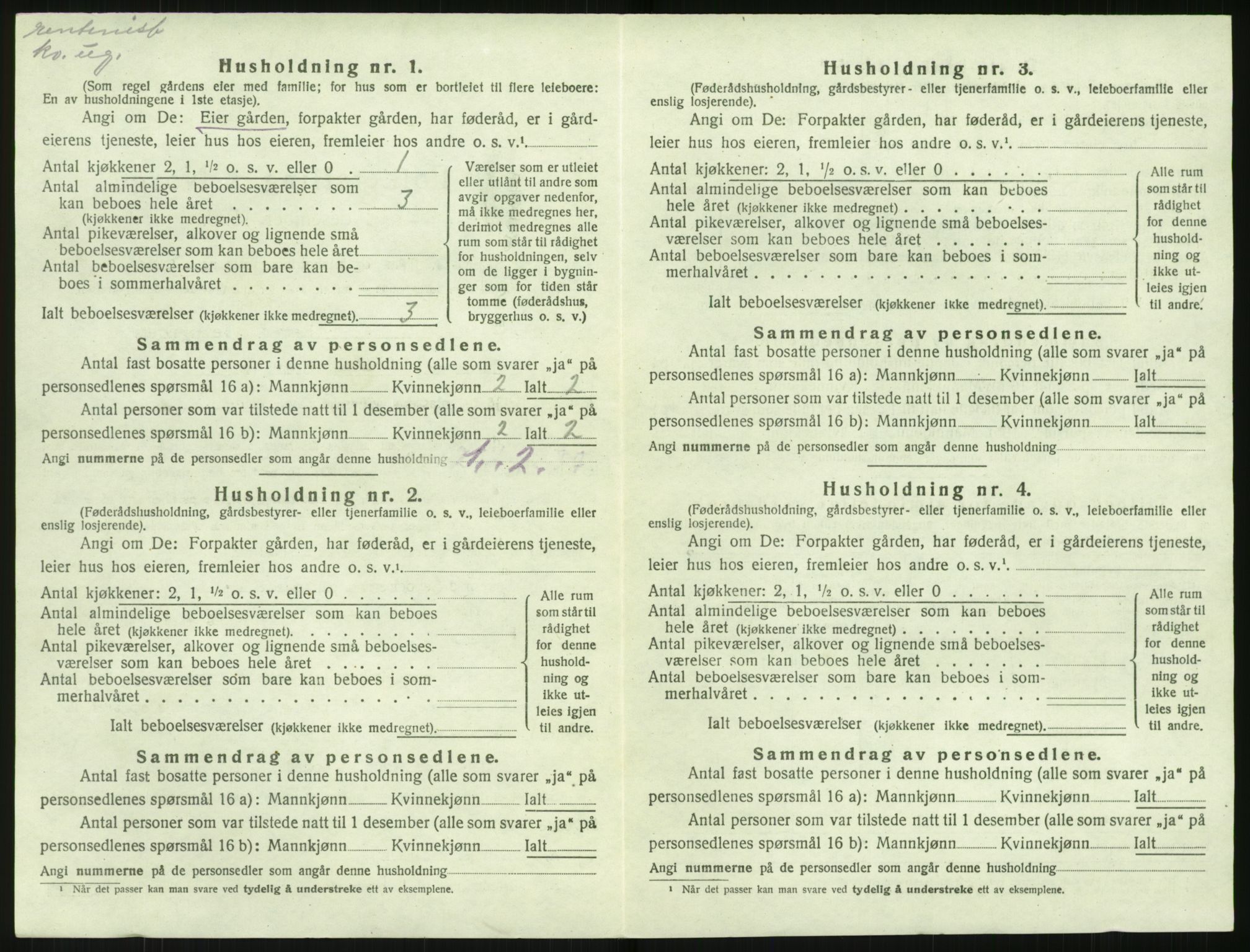 SAK, 1920 census for Stokken, 1920, p. 301