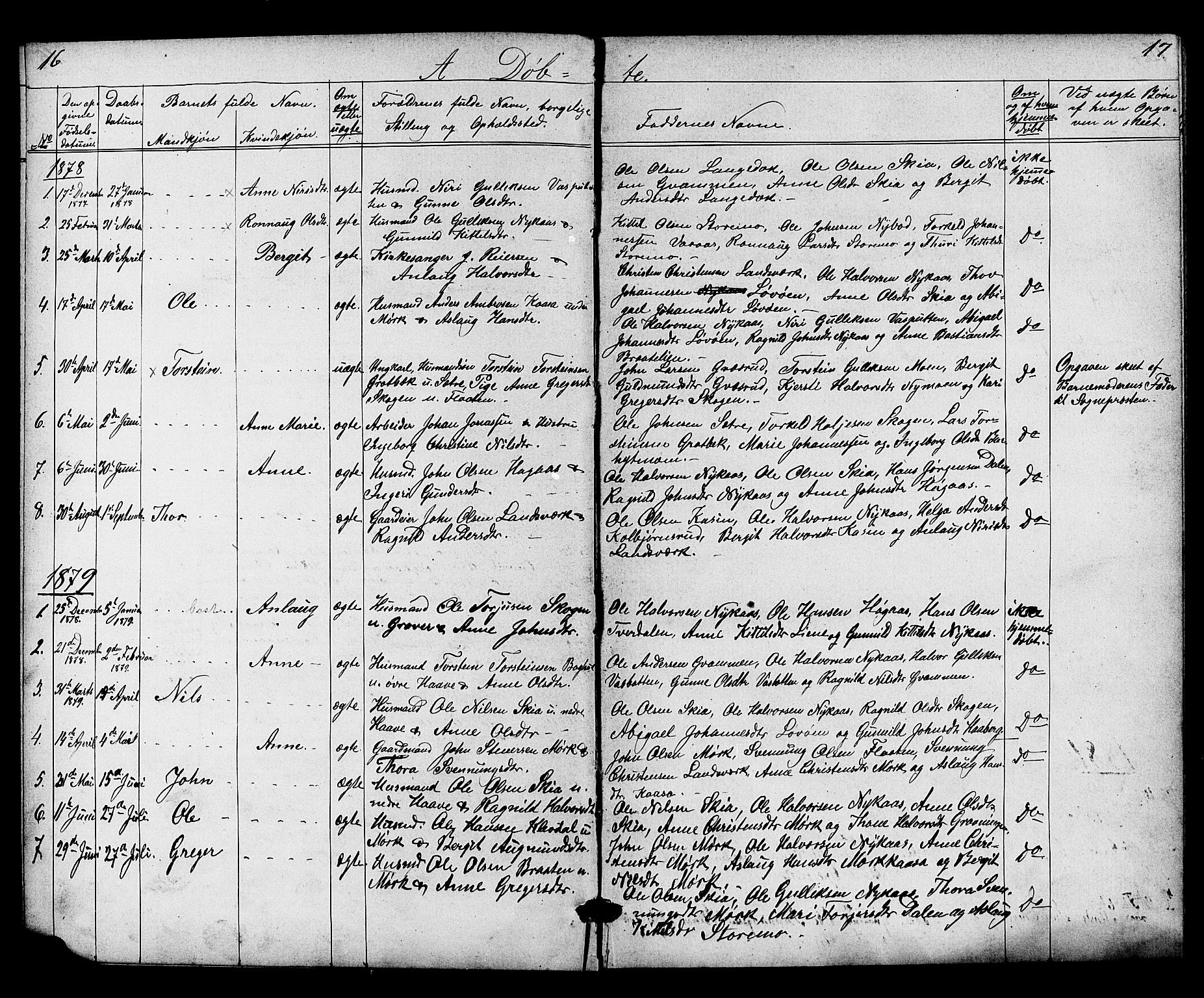 Heddal kirkebøker, AV/SAKO-A-268/G/Gb/L0001: Parish register (copy) no. II 1, 1866-1887, p. 16-17