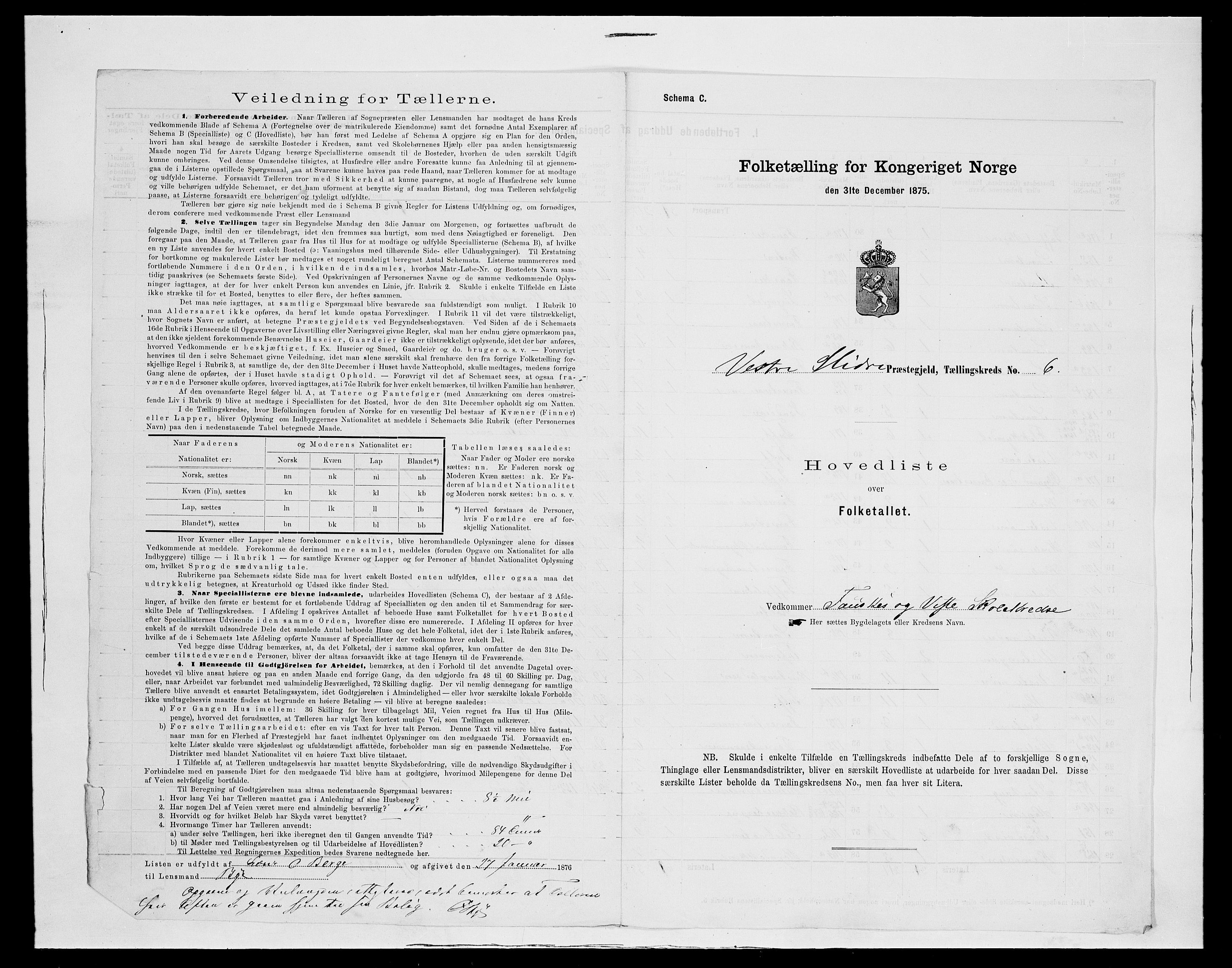 SAH, 1875 census for 0543P Vestre Slidre, 1875, p. 31