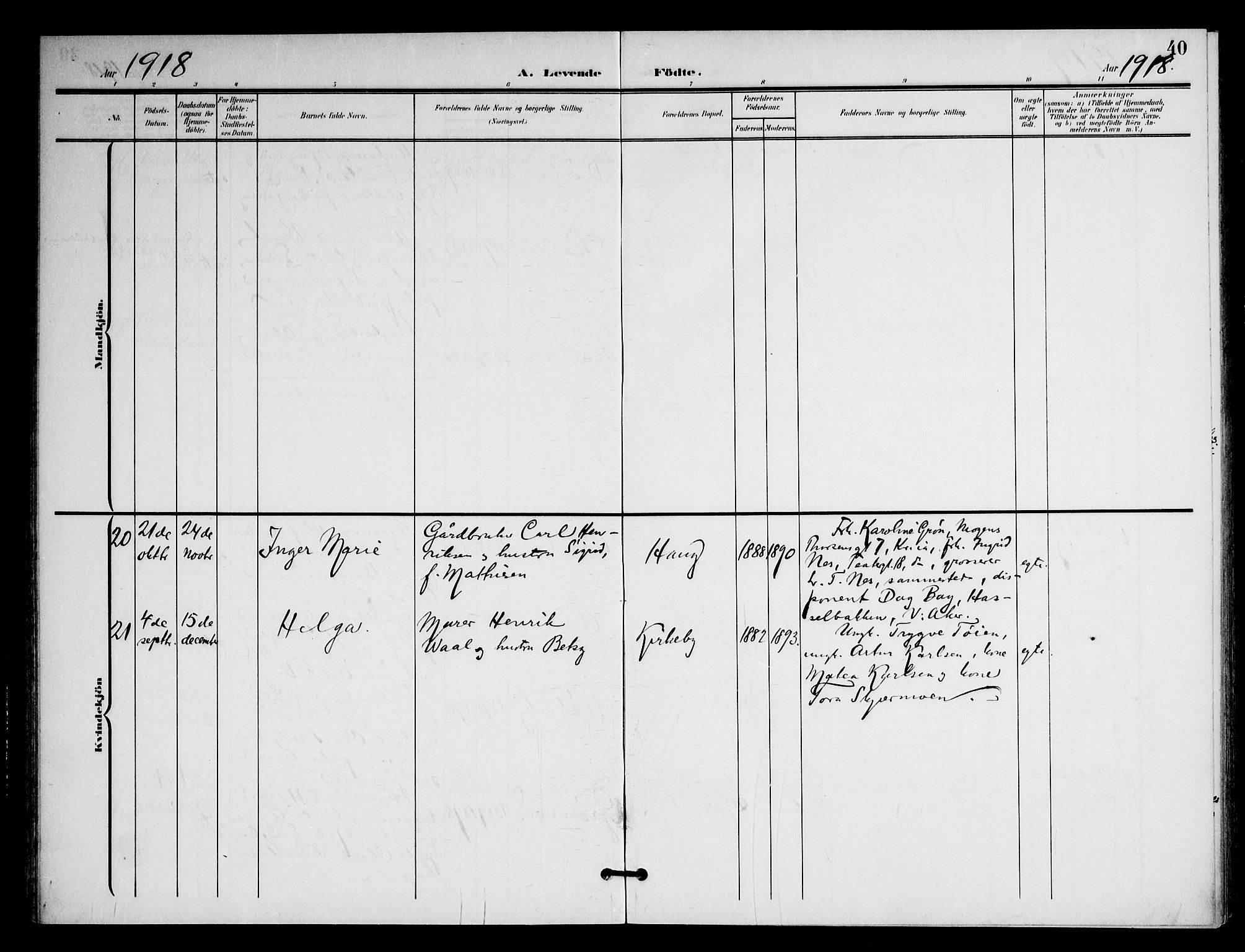 Nittedal prestekontor Kirkebøker, AV/SAO-A-10365a/F/Fb/L0002: Parish register (official) no. II 2, 1902-1921, p. 40