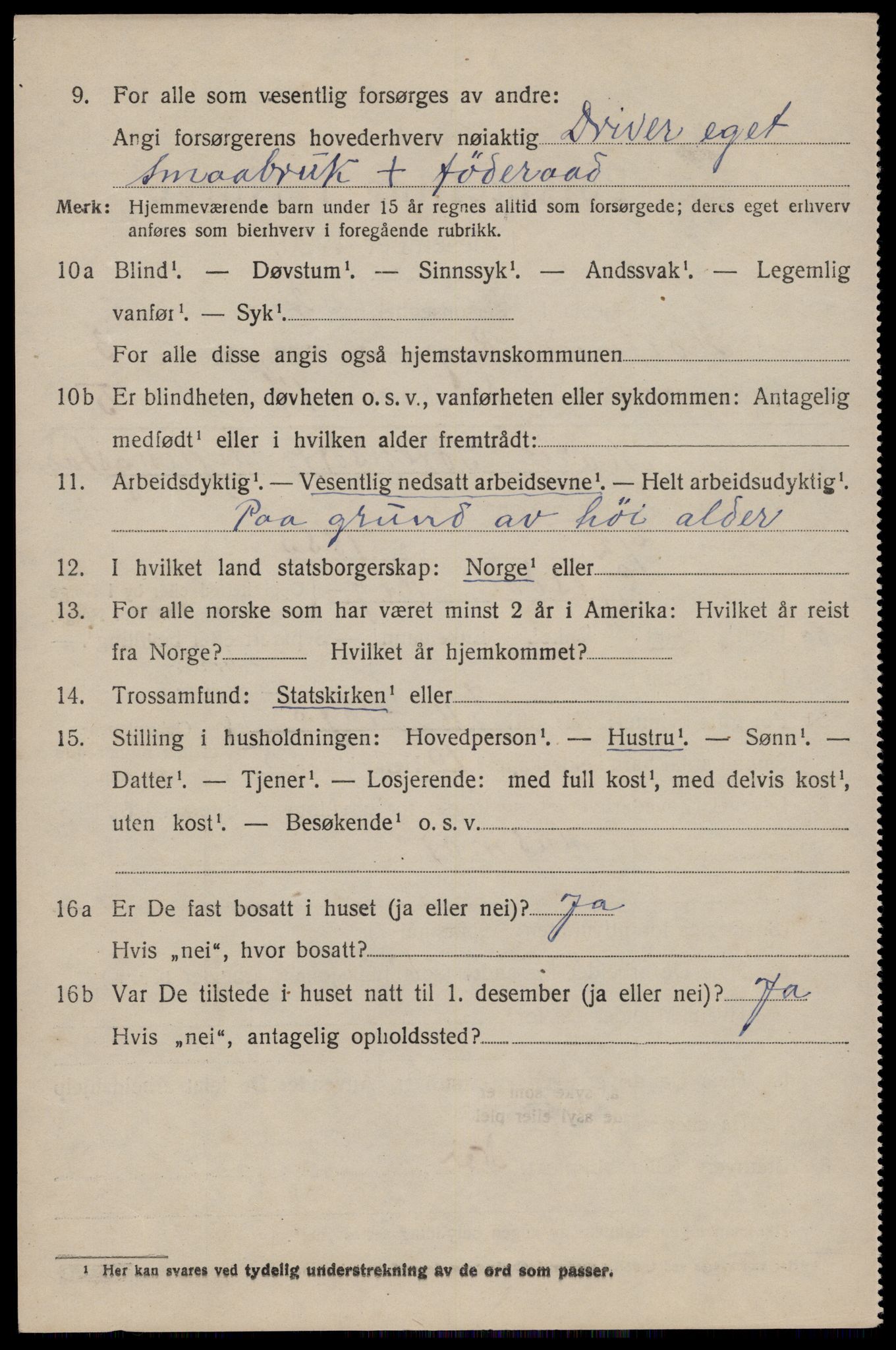 SAST, 1920 census for Høyland, 1920, p. 3039