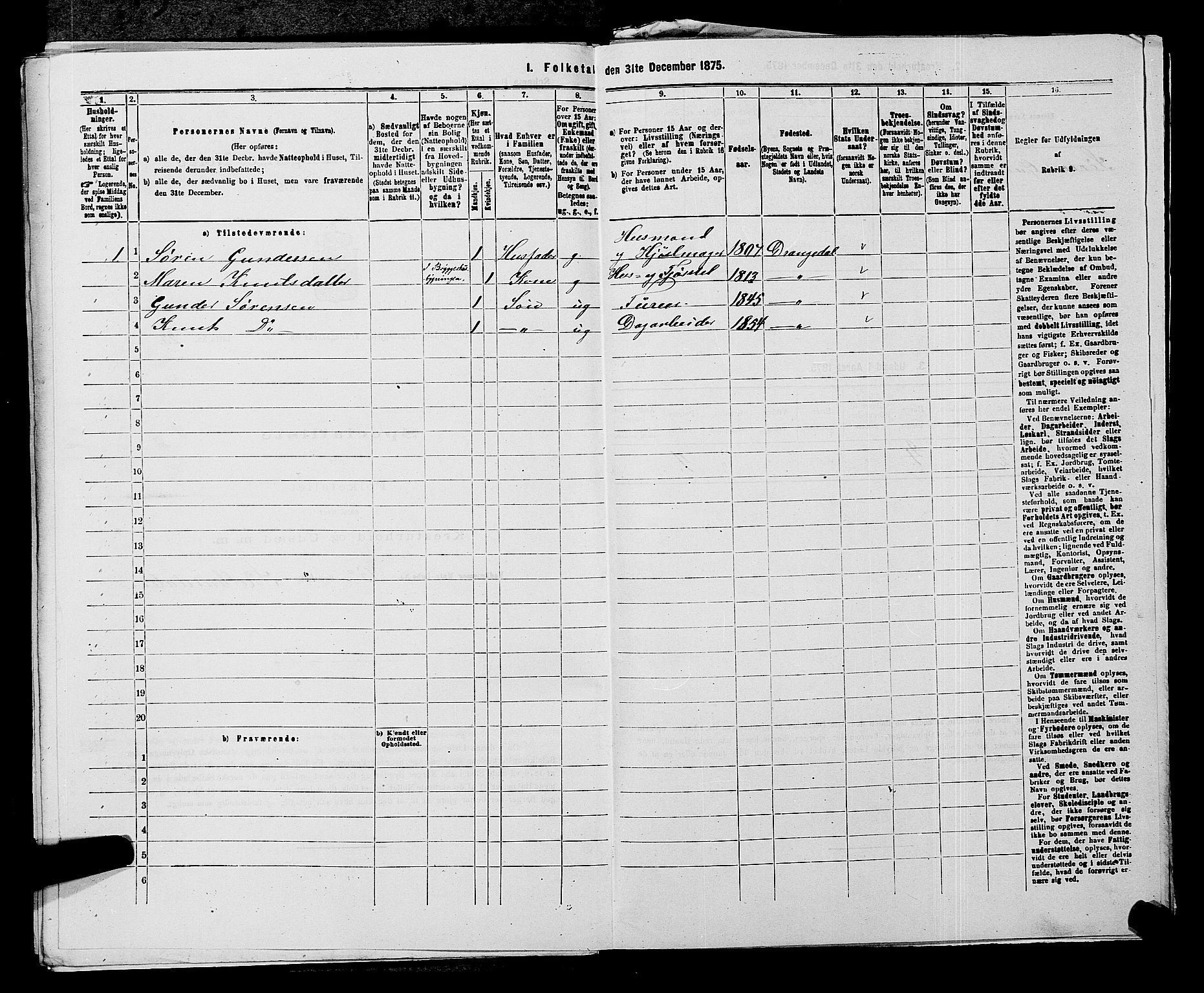 SAKO, 1875 census for 0817P Drangedal, 1875, p. 530