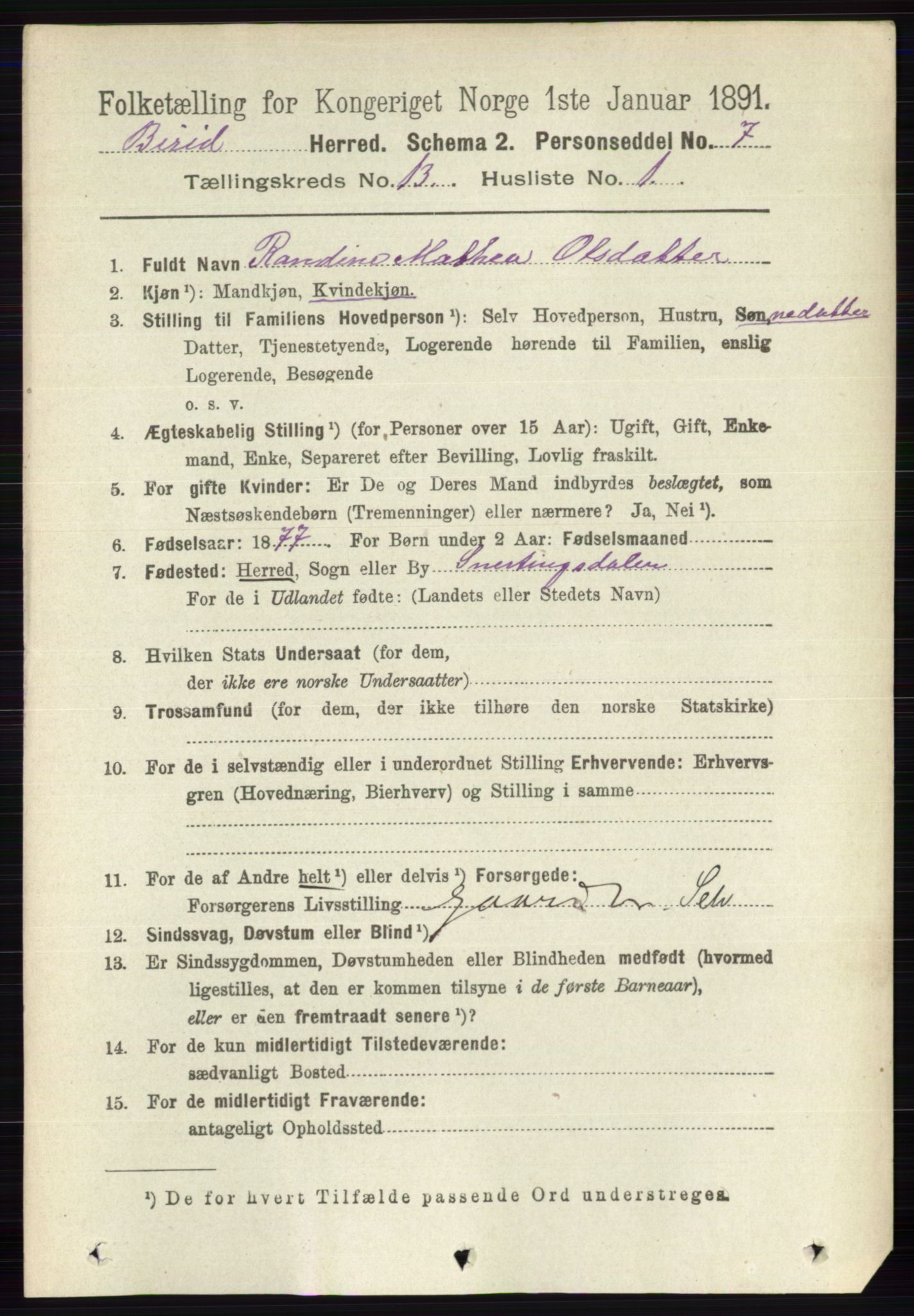 RA, 1891 census for 0525 Biri, 1891, p. 5317