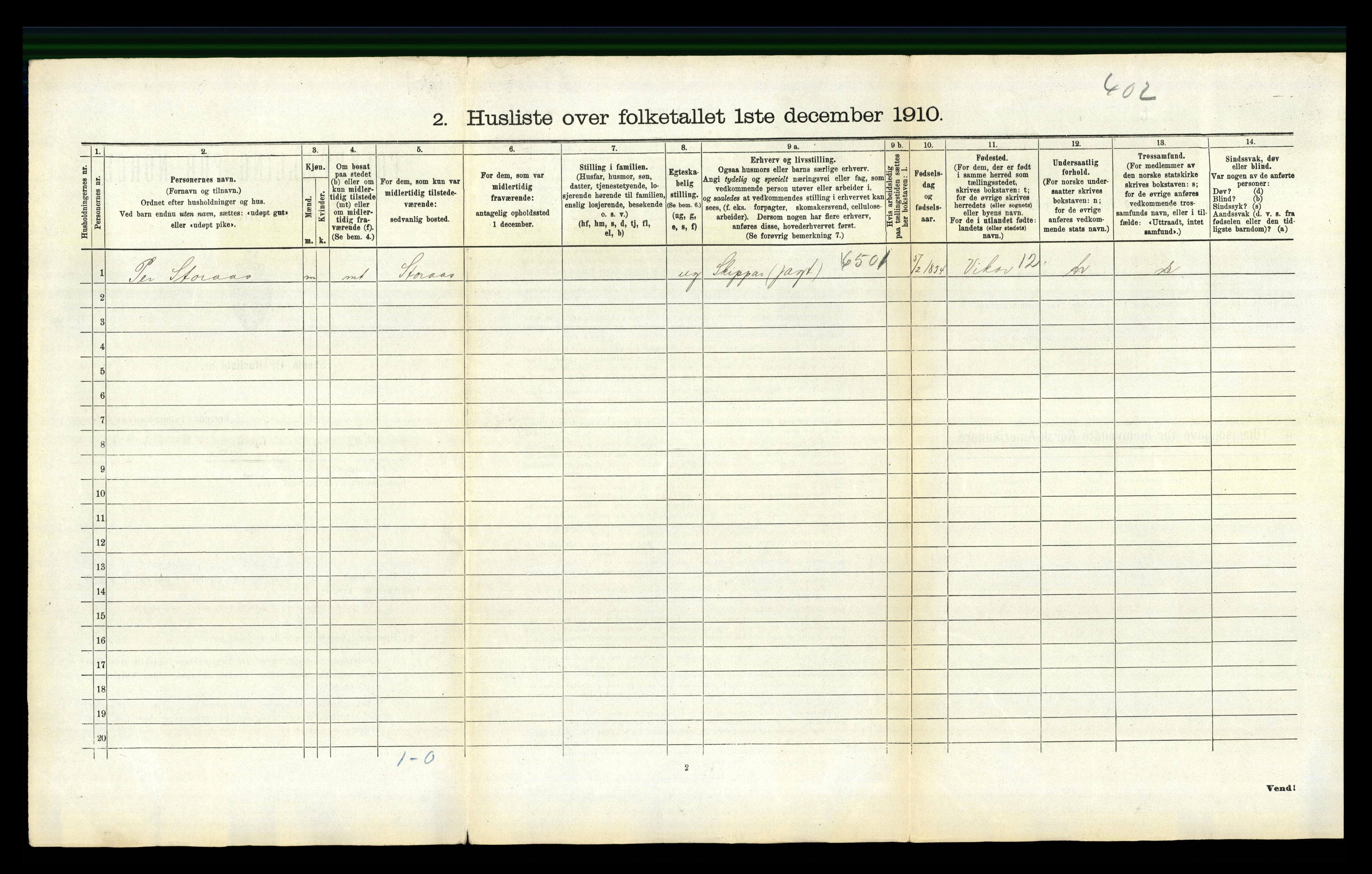 RA, 1910 census for Jondal, 1910, p. 199