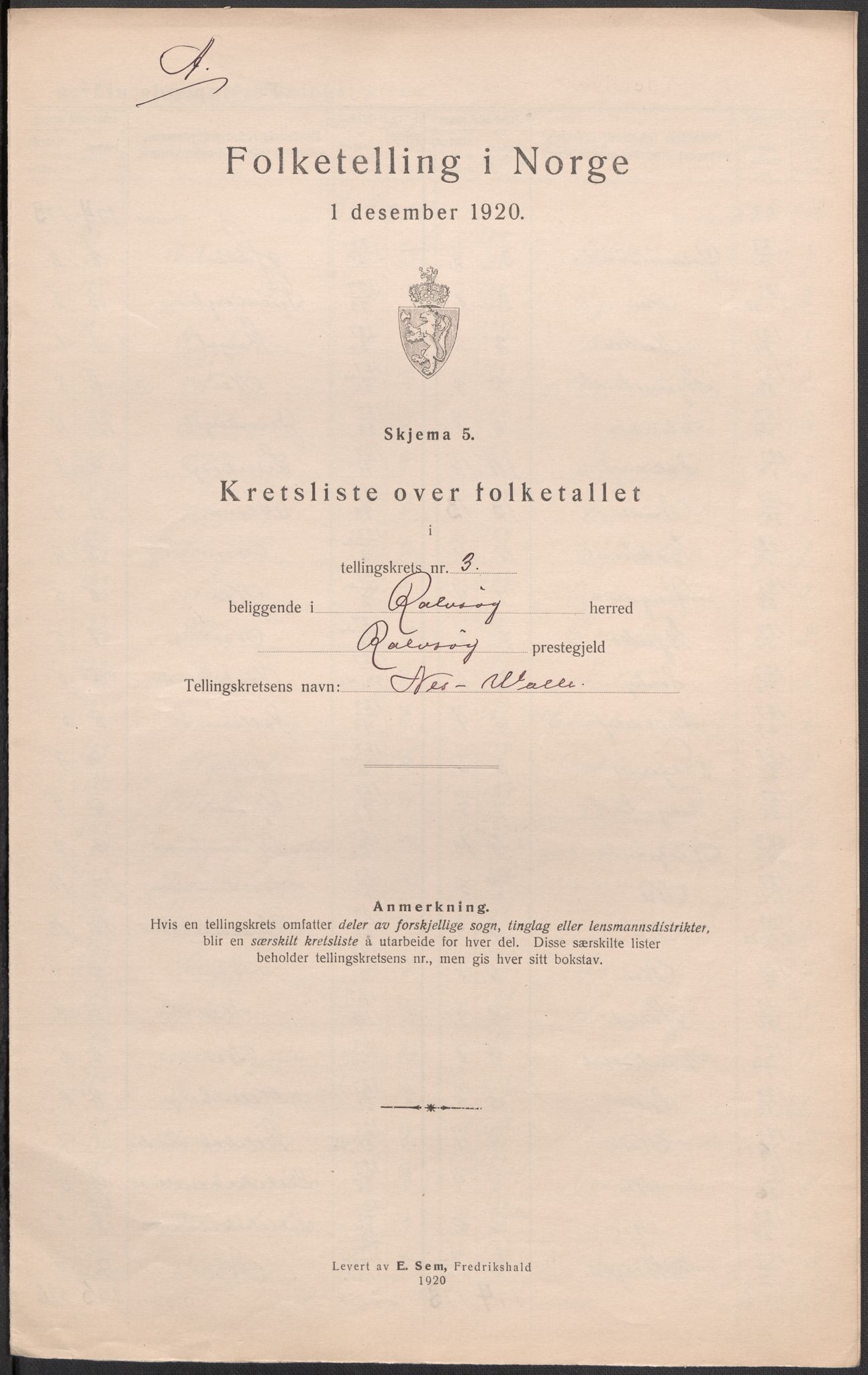 SAO, 1920 census for Rolvsøy, 1920, p. 13