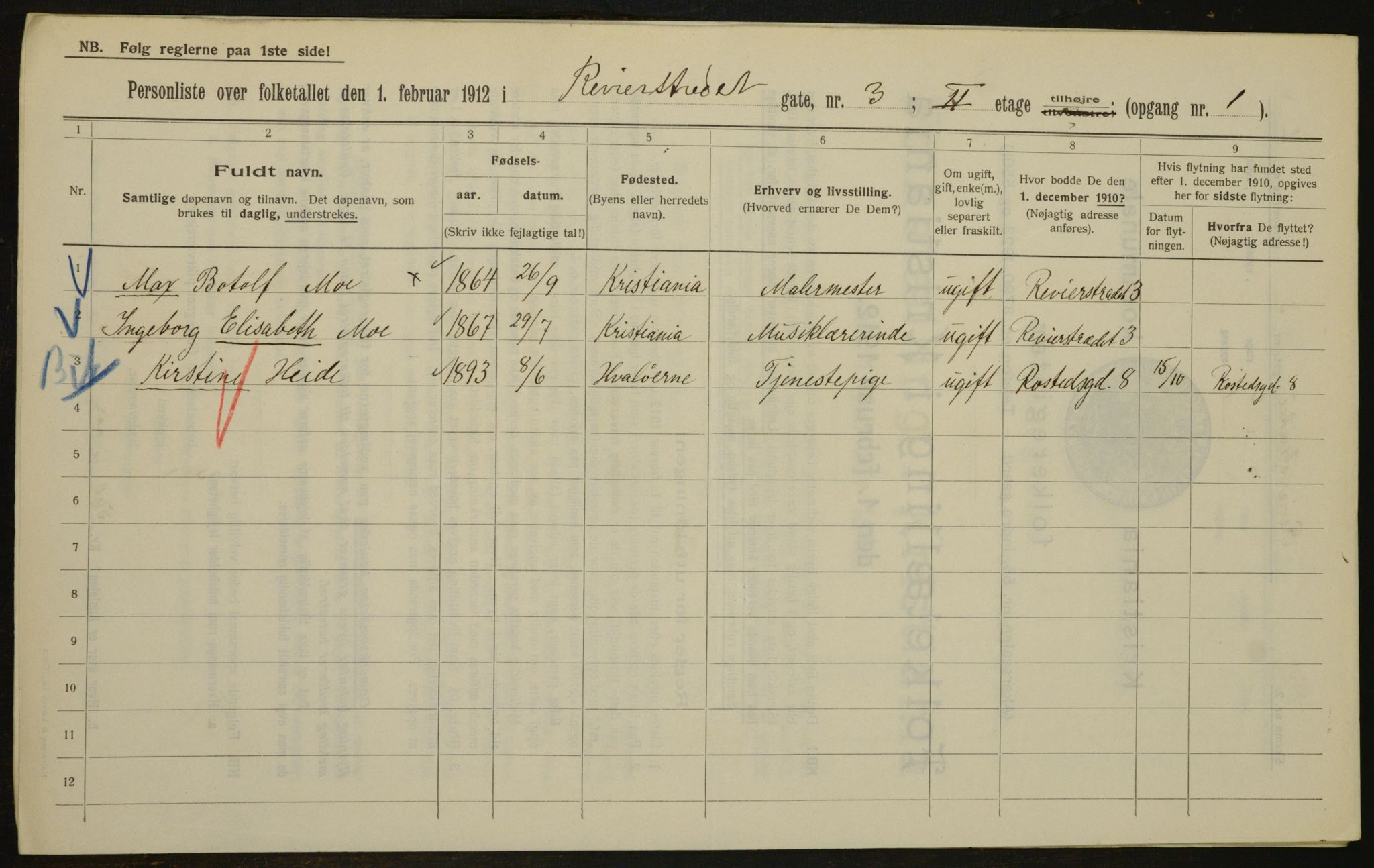 OBA, Municipal Census 1912 for Kristiania, 1912, p. 83065