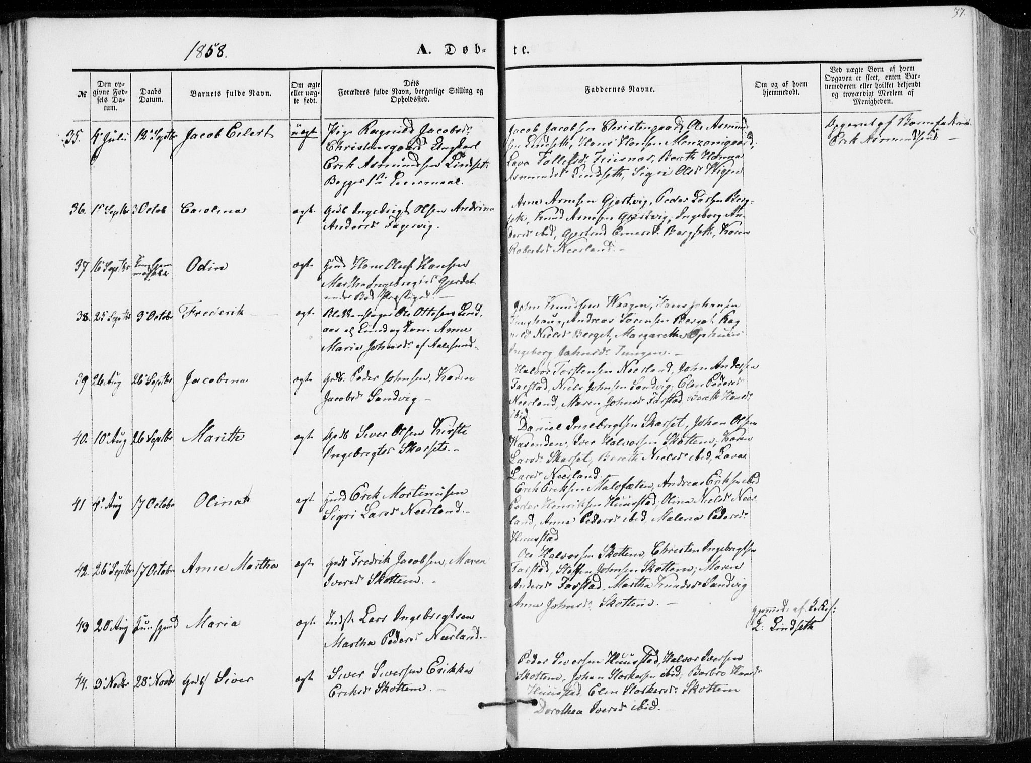 Ministerialprotokoller, klokkerbøker og fødselsregistre - Møre og Romsdal, SAT/A-1454/566/L0767: Parish register (official) no. 566A06, 1852-1868, p. 37