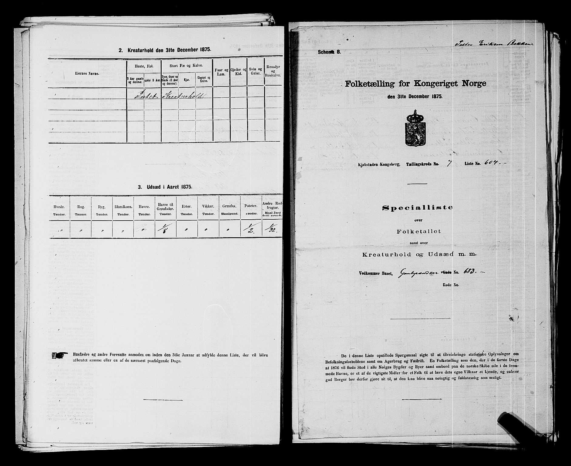 SAKO, 1875 census for 0604B Kongsberg/Kongsberg, 1875, p. 1331