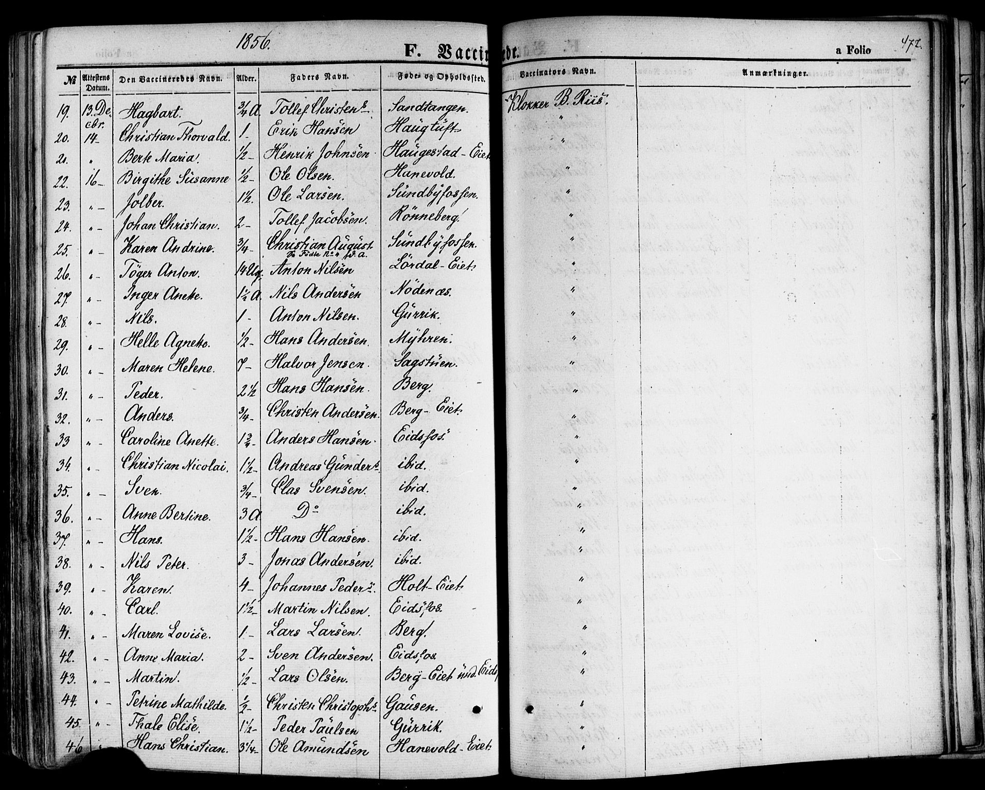 Hof kirkebøker, AV/SAKO-A-64/F/Fa/L0006: Parish register (official) no. I 6, 1851-1877, p. 477