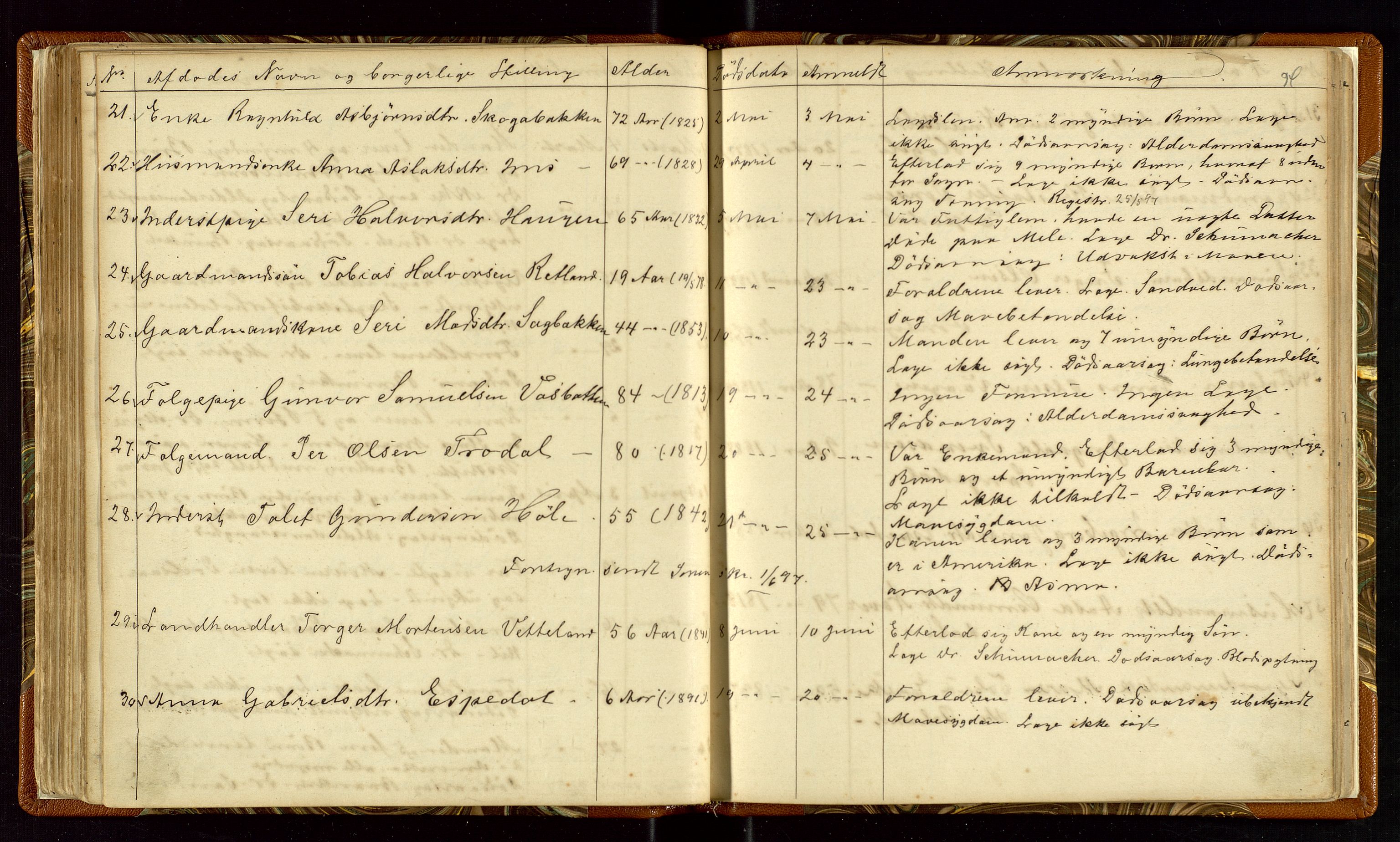 Høle og Forsand lensmannskontor, AV/SAST-A-100127/Gga/L0001: "Fortegnelse over Afdøde i Høle Thinglag fra 1ste Juli 1875 til ", 1875-1902, p. 94