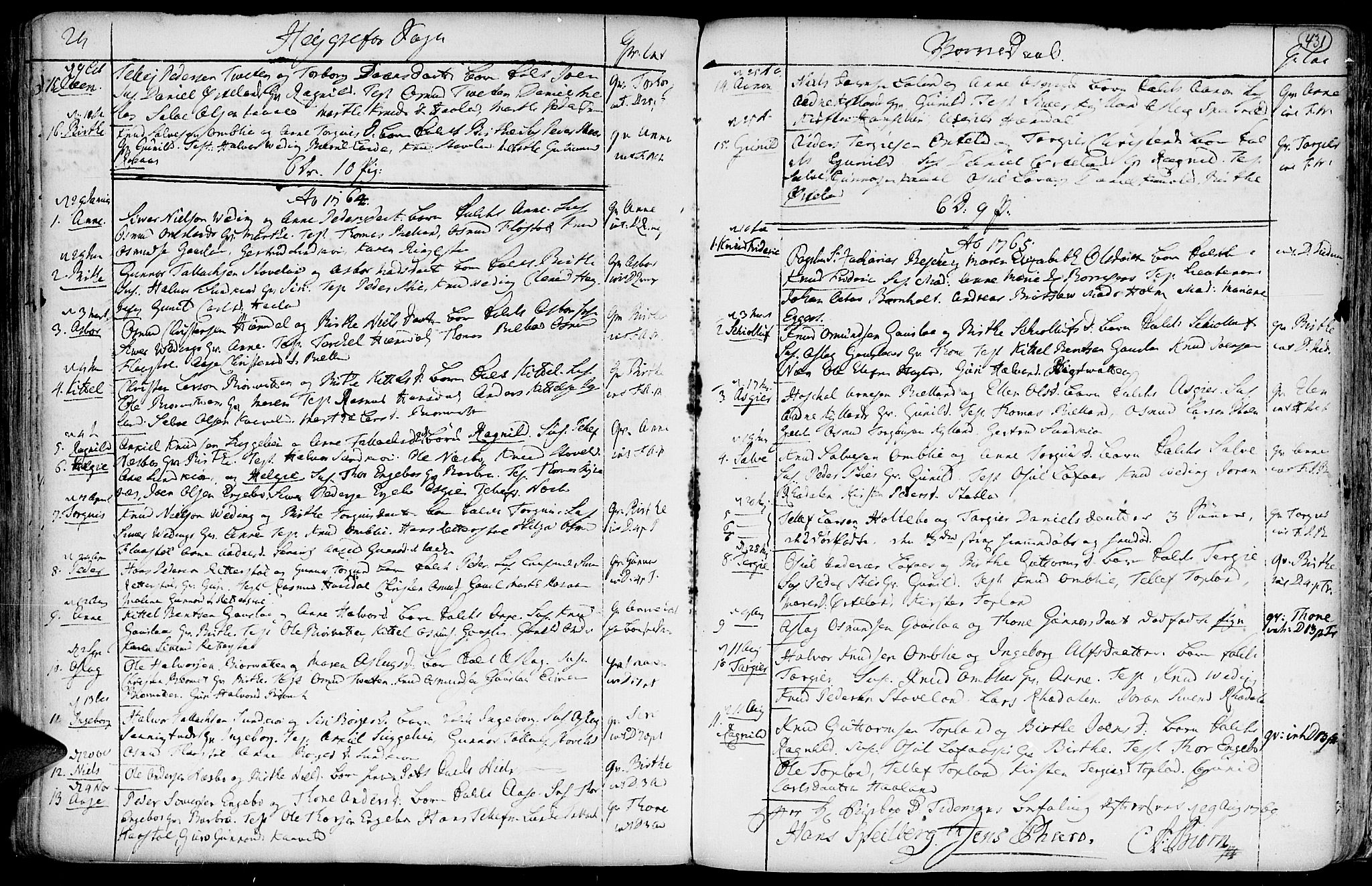Hommedal sokneprestkontor, SAK/1111-0023/F/Fa/Fab/L0002: Parish register (official) no. A 2 /3, 1740-1821, p. 431