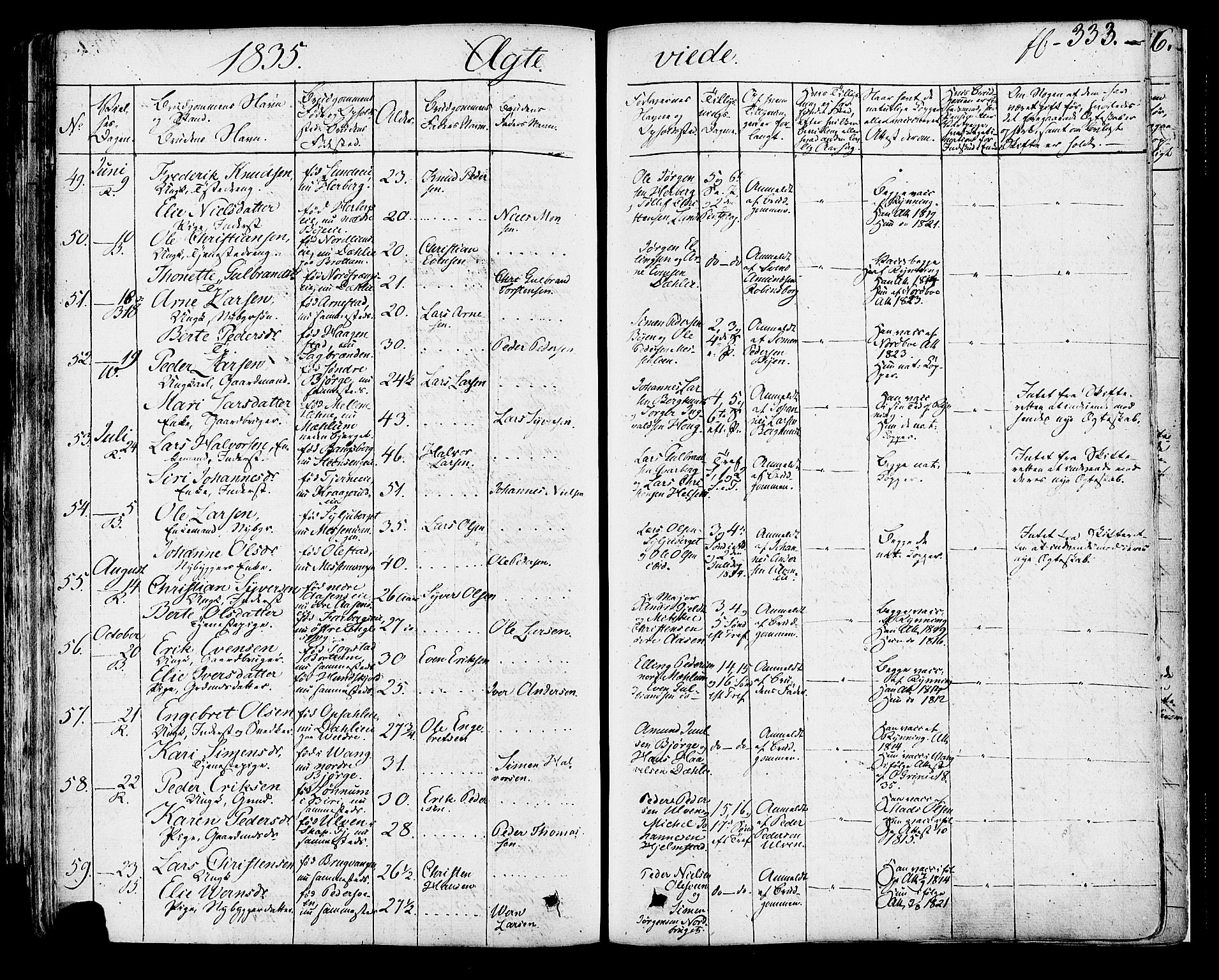 Ringsaker prestekontor, SAH/PREST-014/K/Ka/L0007: Parish register (official) no. 7A, 1826-1837, p. 333