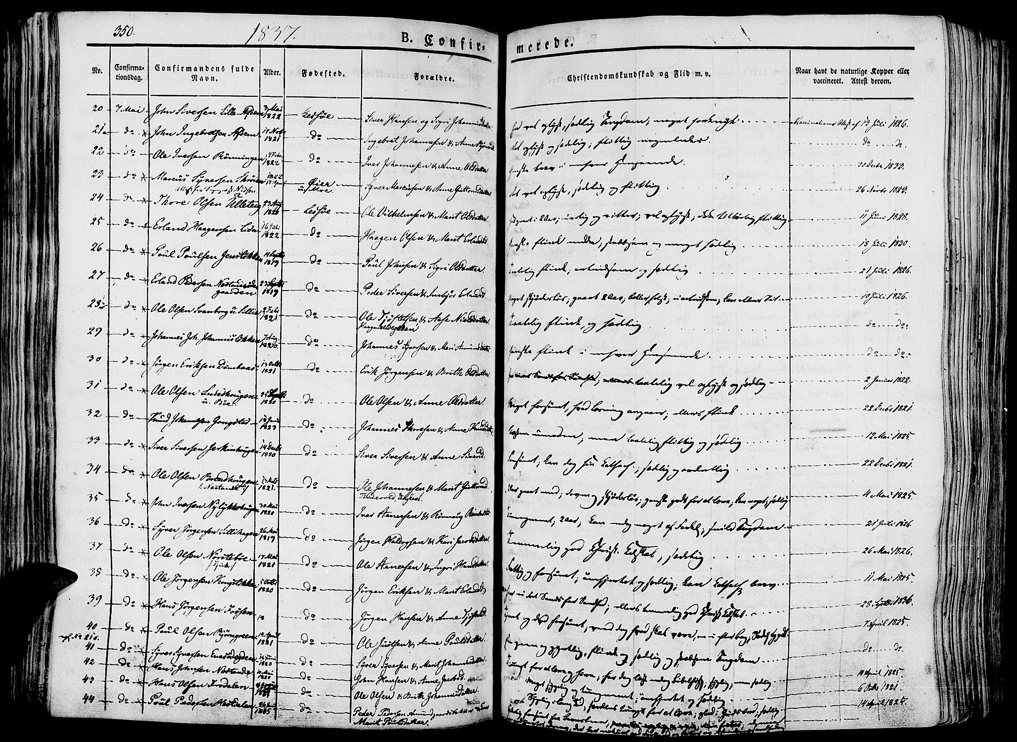 Lesja prestekontor, SAH/PREST-068/H/Ha/Haa/L0005: Parish register (official) no. 5, 1830-1842, p. 350