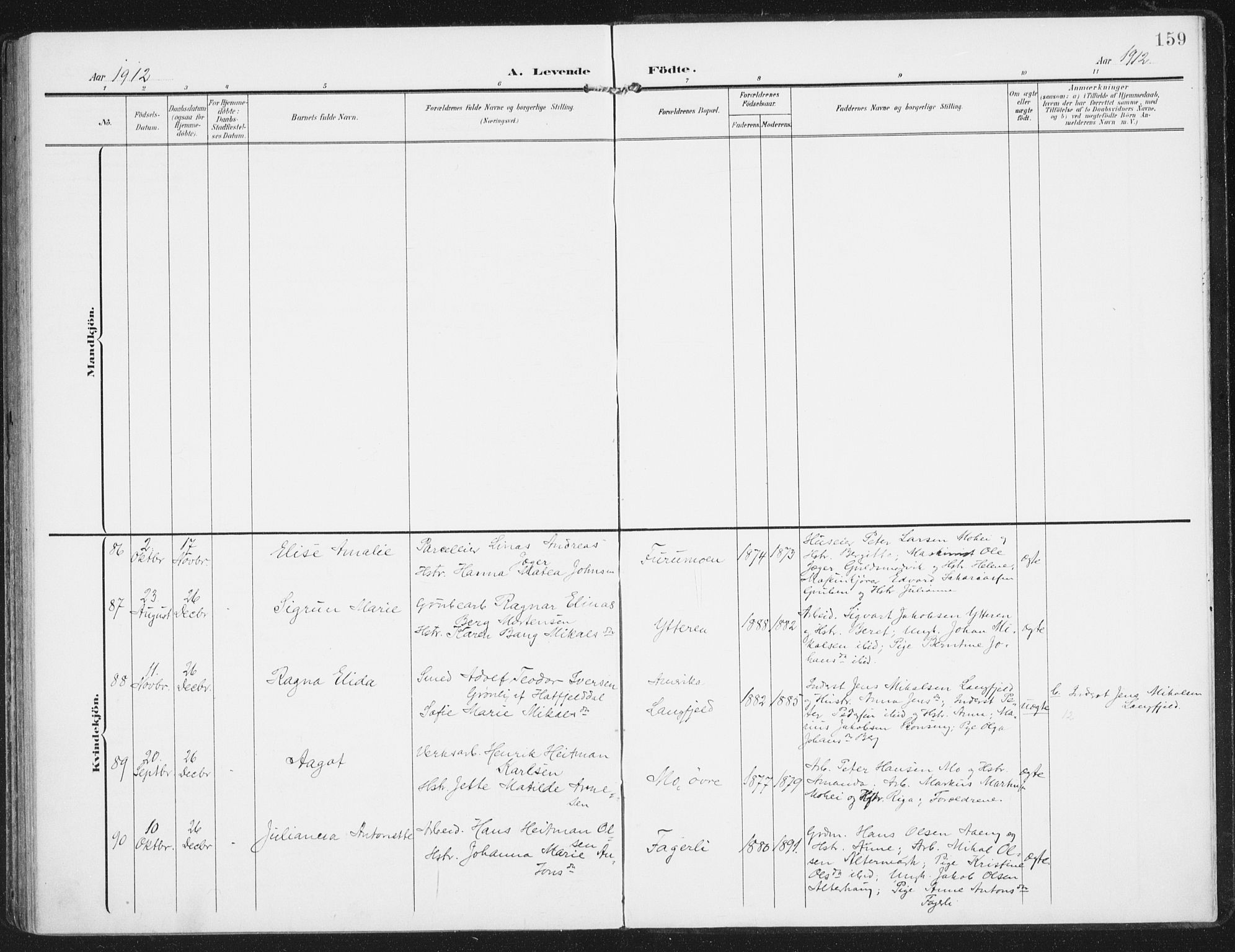 Ministerialprotokoller, klokkerbøker og fødselsregistre - Nordland, AV/SAT-A-1459/827/L0402: Parish register (official) no. 827A14, 1903-1912, p. 159