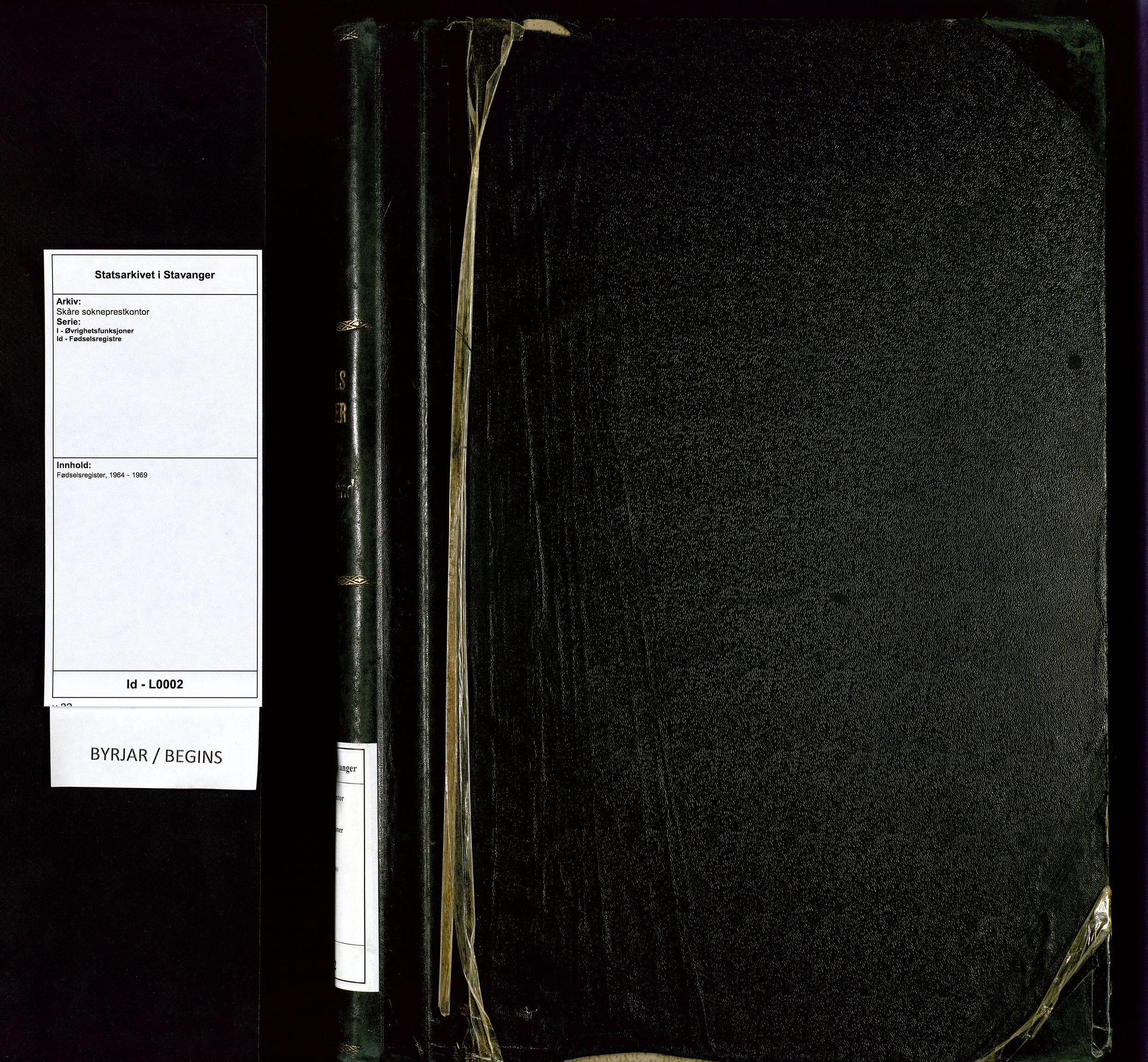 Skåre sokneprestkontor, SAST/A -101861/I/Id/L0002: Birth register no. 2, 1964-1969