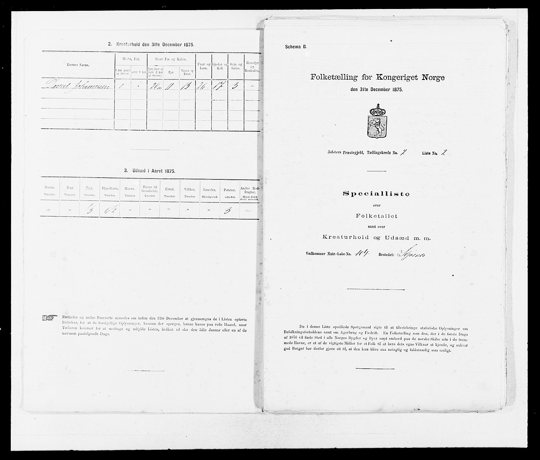 SAB, 1875 census for 1431P Jølster, 1875, p. 137