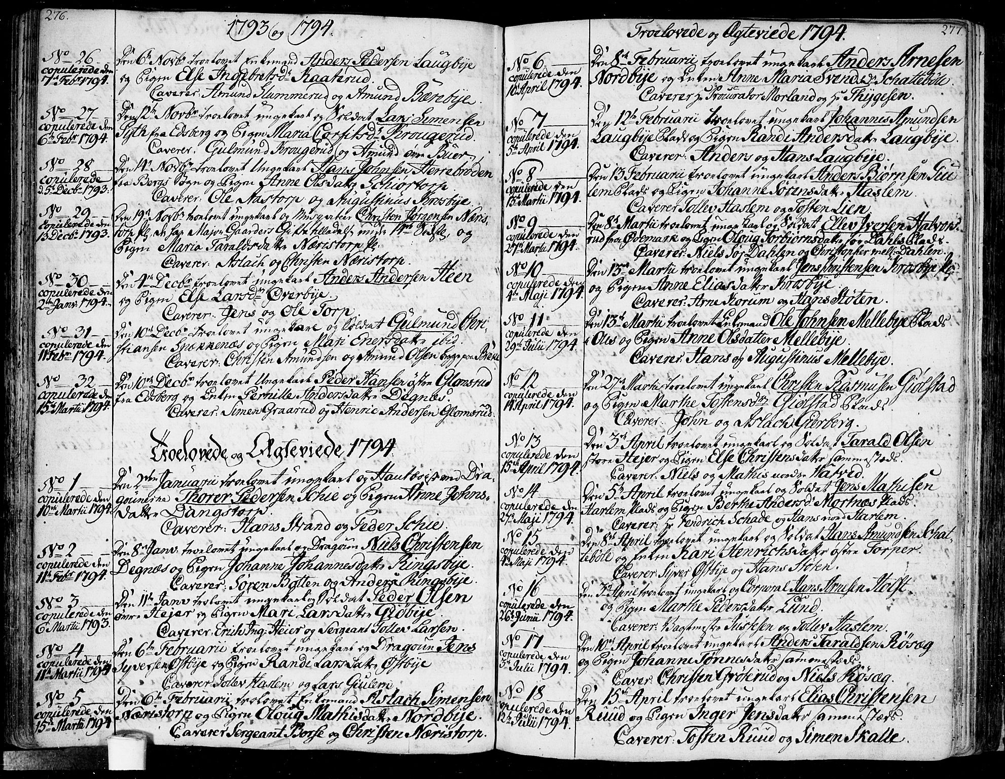 Rakkestad prestekontor Kirkebøker, SAO/A-2008/F/Fa/L0005: Parish register (official) no. I 5, 1784-1814, p. 276-277