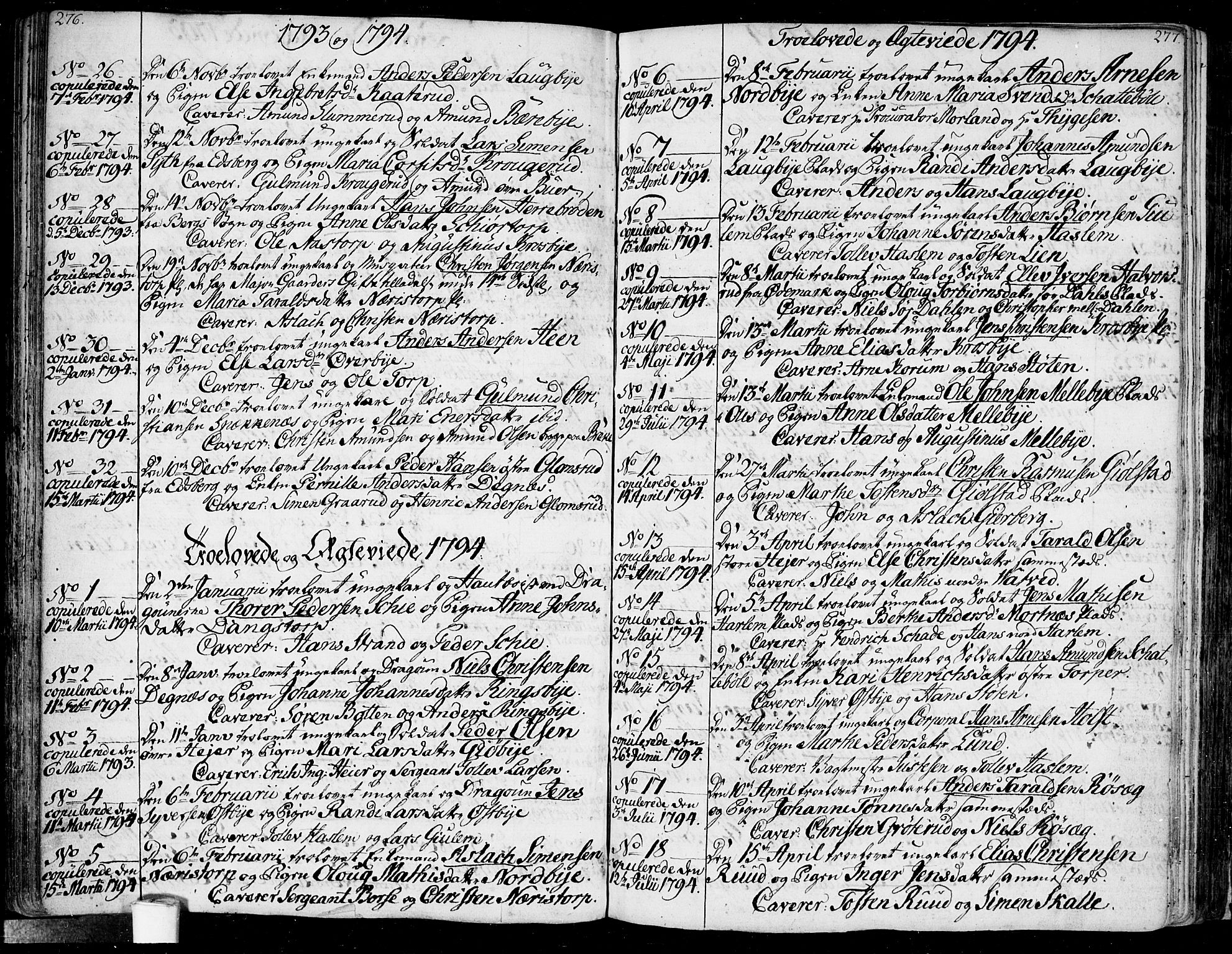 Rakkestad prestekontor Kirkebøker, AV/SAO-A-2008/F/Fa/L0005: Parish register (official) no. I 5, 1784-1814, p. 276-277