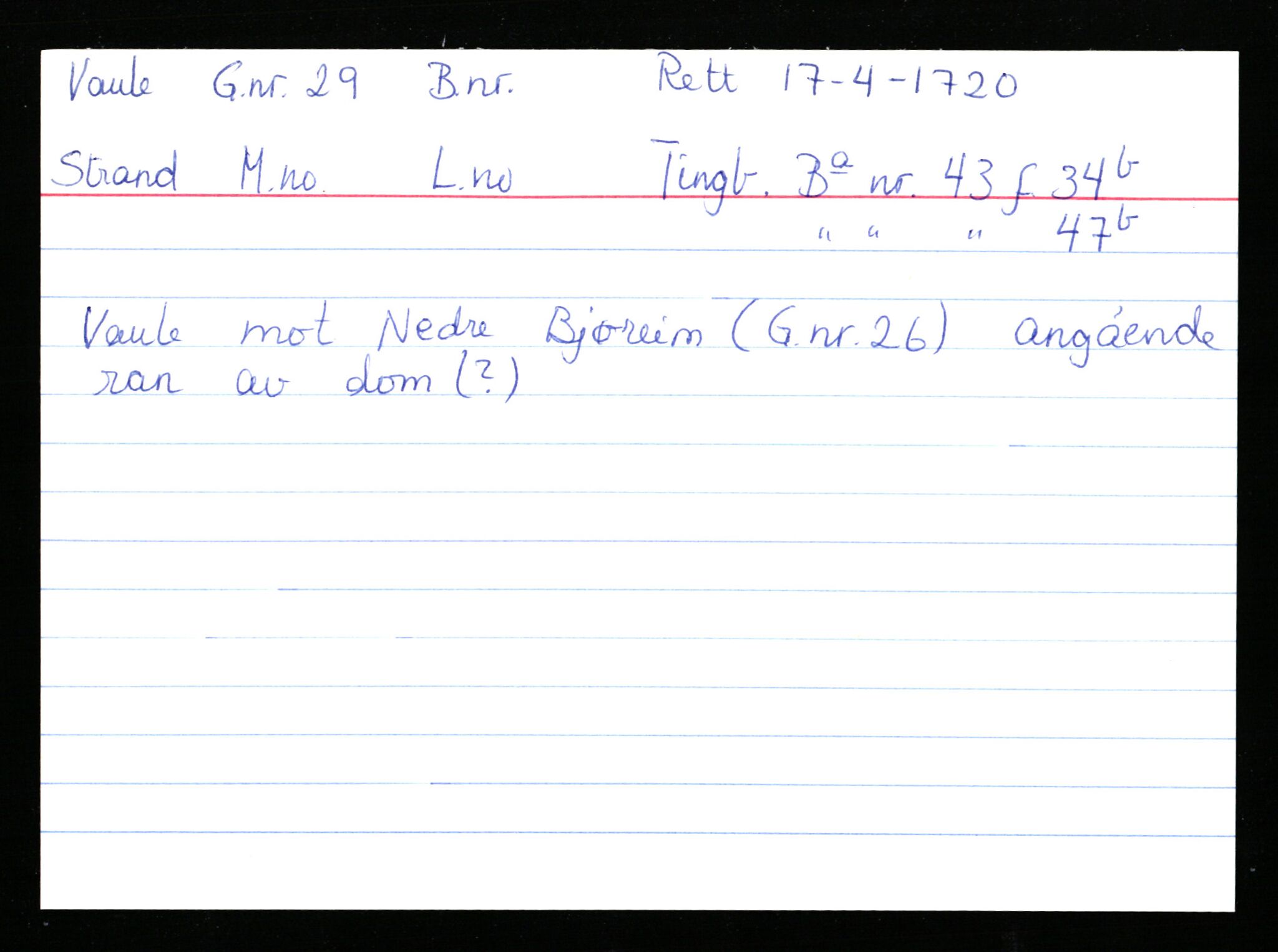 Statsarkivet i Stavanger, AV/SAST-A-101971/03/Y/Ym/L0065: Åstedskort sortert etter gårdsnavn: Vatland - Vervig, 1600-1950, p. 220