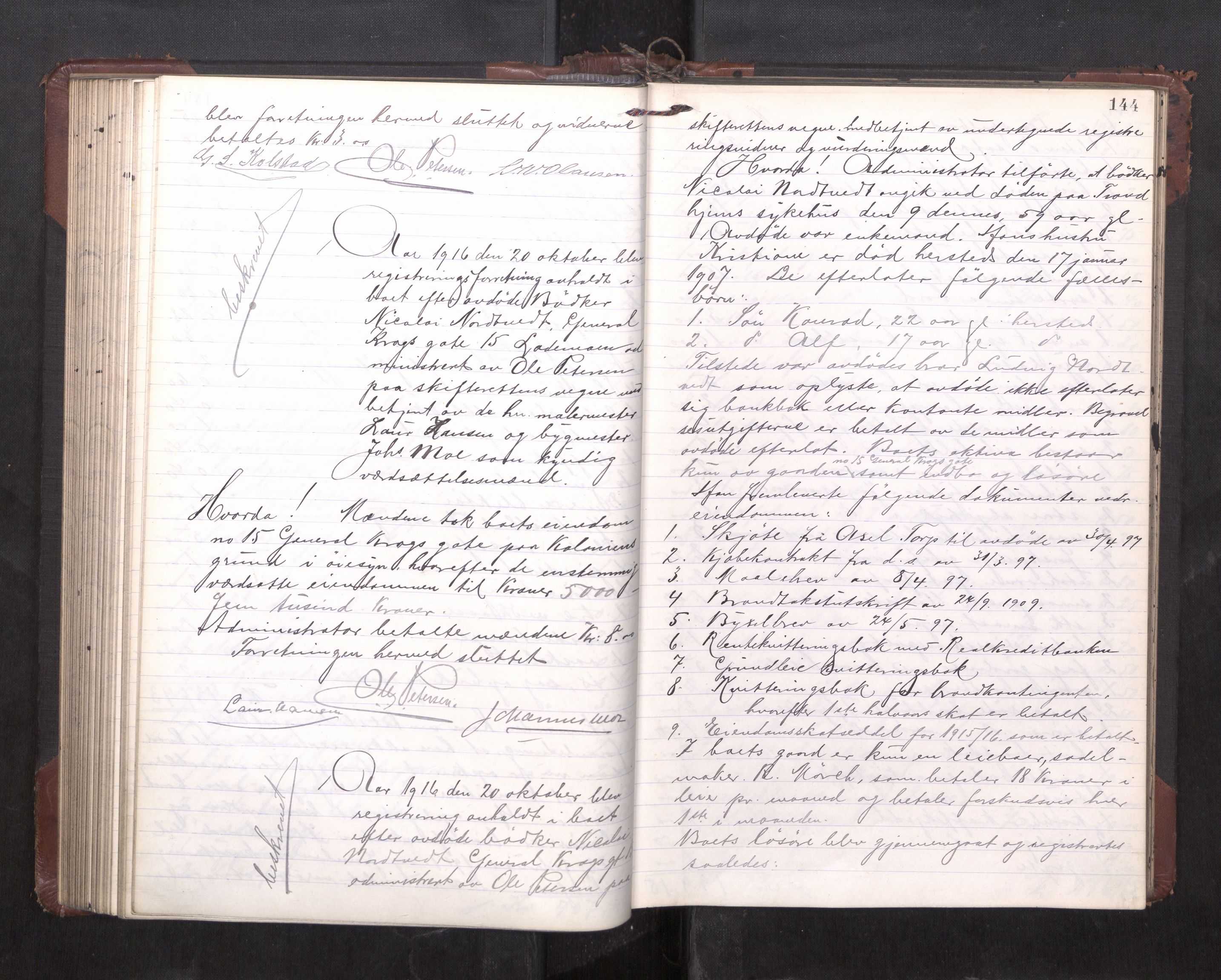 Trondheim byfogd, AV/SAT-A-0003/1/3/3C/L0036: Skifteregistreringsprotokoll - 14/4-24/9. (u/ register), 1915-1918, p. 144