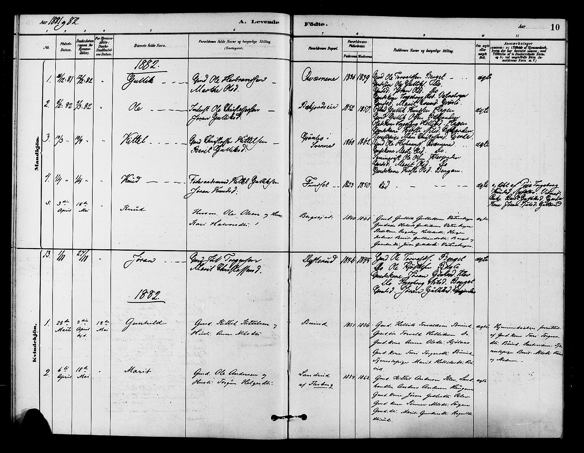 Flesberg kirkebøker, AV/SAKO-A-18/F/Fc/L0001: Parish register (official) no. III 1, 1879-1905, p. 10