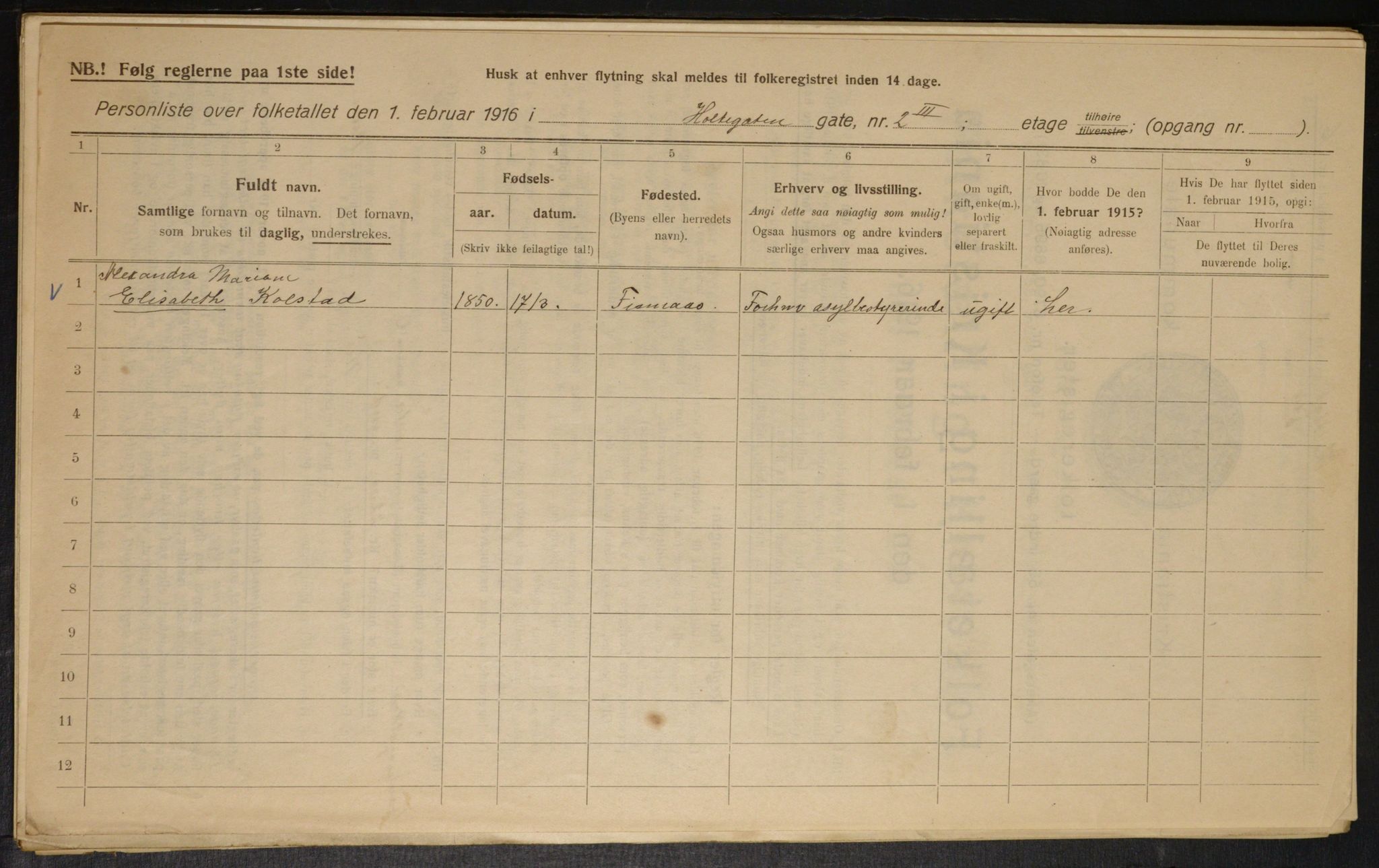 OBA, Municipal Census 1916 for Kristiania, 1916, p. 41790