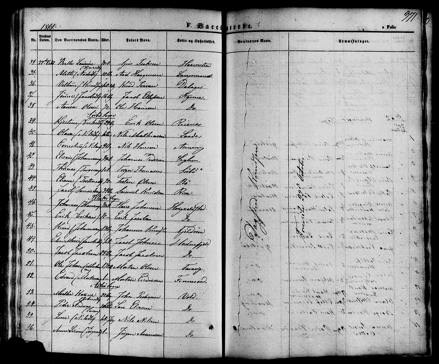 Rennesøy sokneprestkontor, AV/SAST-A -101827/H/Ha/Haa/L0006: Parish register (official) no. A 6, 1860-1878, p. 371