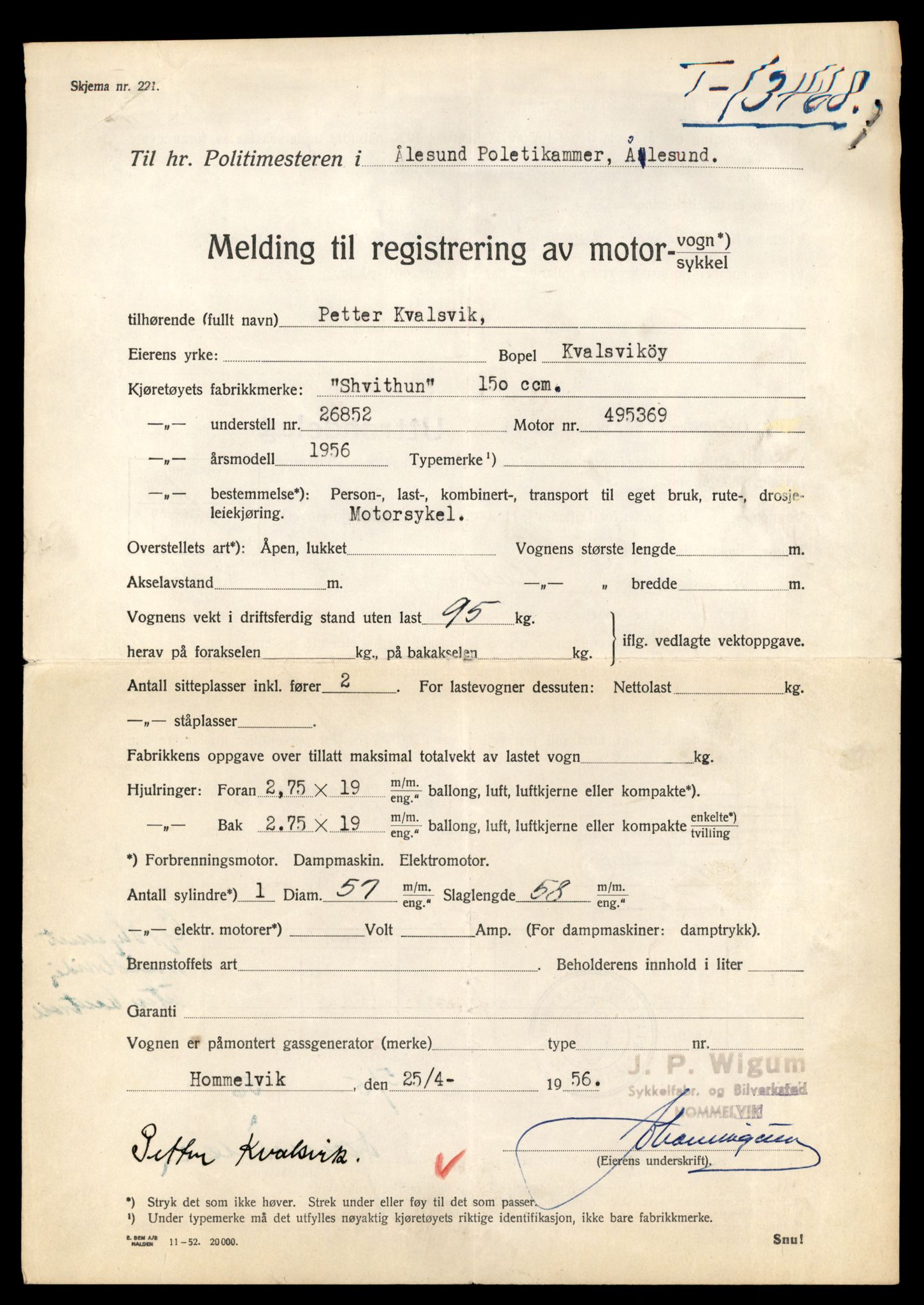 Møre og Romsdal vegkontor - Ålesund trafikkstasjon, SAT/A-4099/F/Fe/L0039: Registreringskort for kjøretøy T 13361 - T 13530, 1927-1998, p. 1871