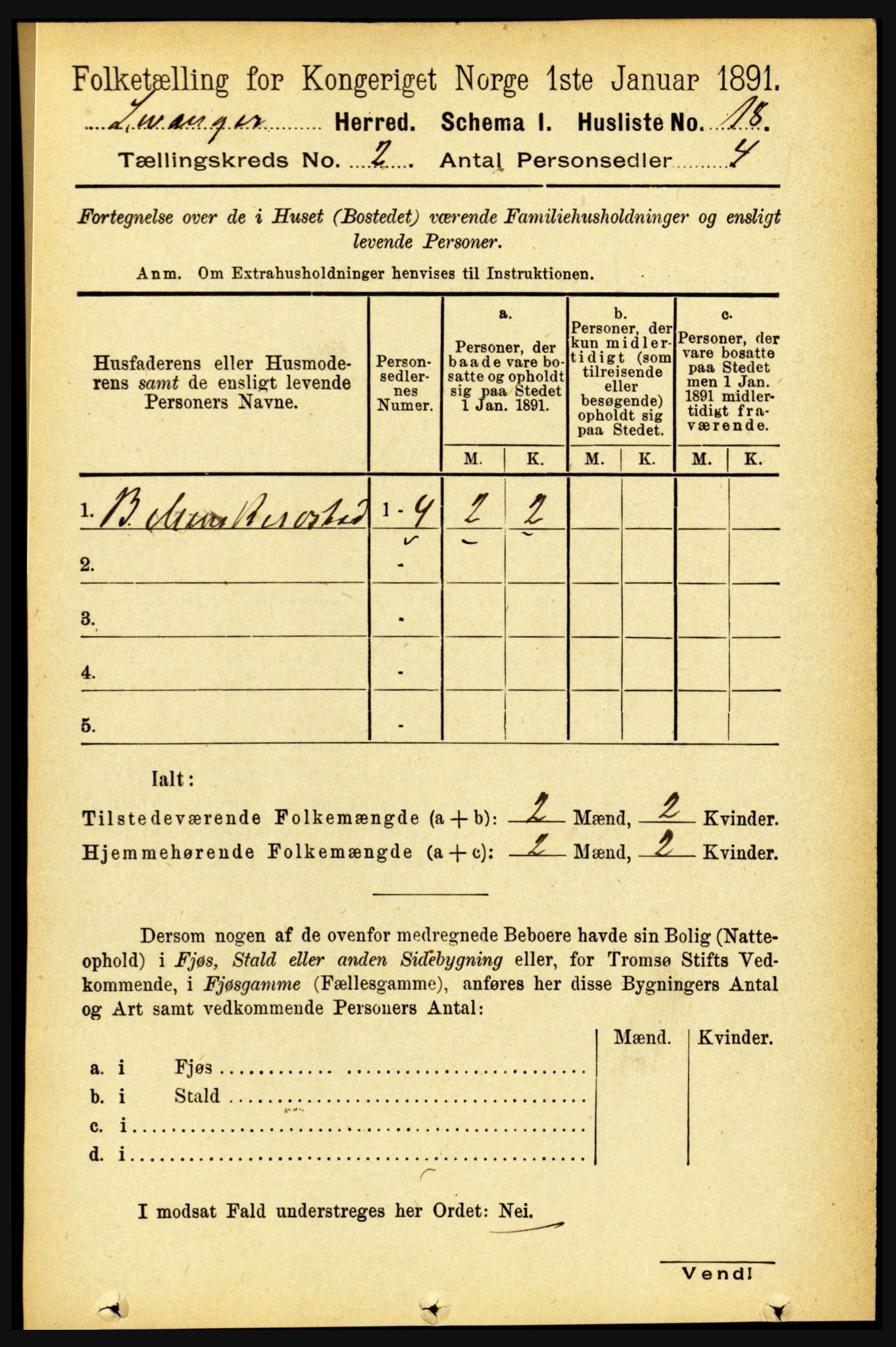 RA, 1891 census for 1720 Levanger, 1891, p. 759
