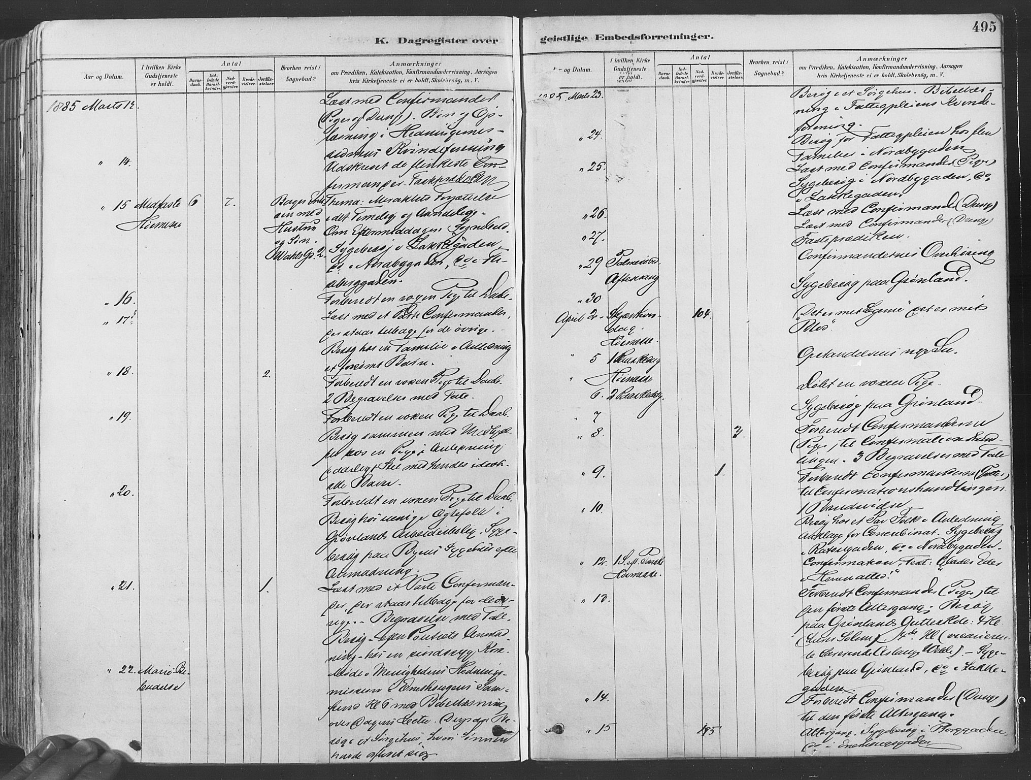 Grønland prestekontor Kirkebøker, AV/SAO-A-10848/F/Fa/L0007: Parish register (official) no. 7, 1878-1888, p. 495