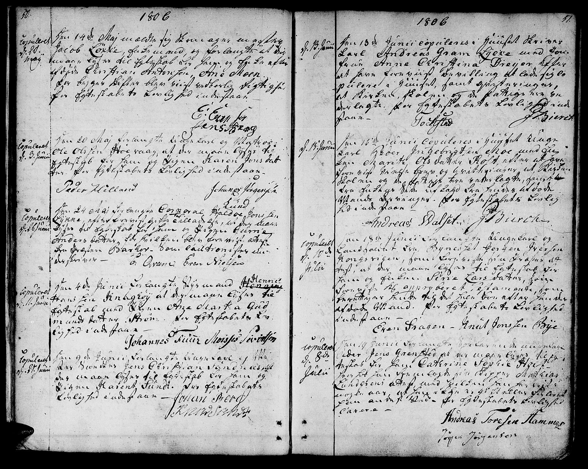 Ministerialprotokoller, klokkerbøker og fødselsregistre - Sør-Trøndelag, SAT/A-1456/601/L0042: Parish register (official) no. 601A10, 1802-1830, p. 50-51