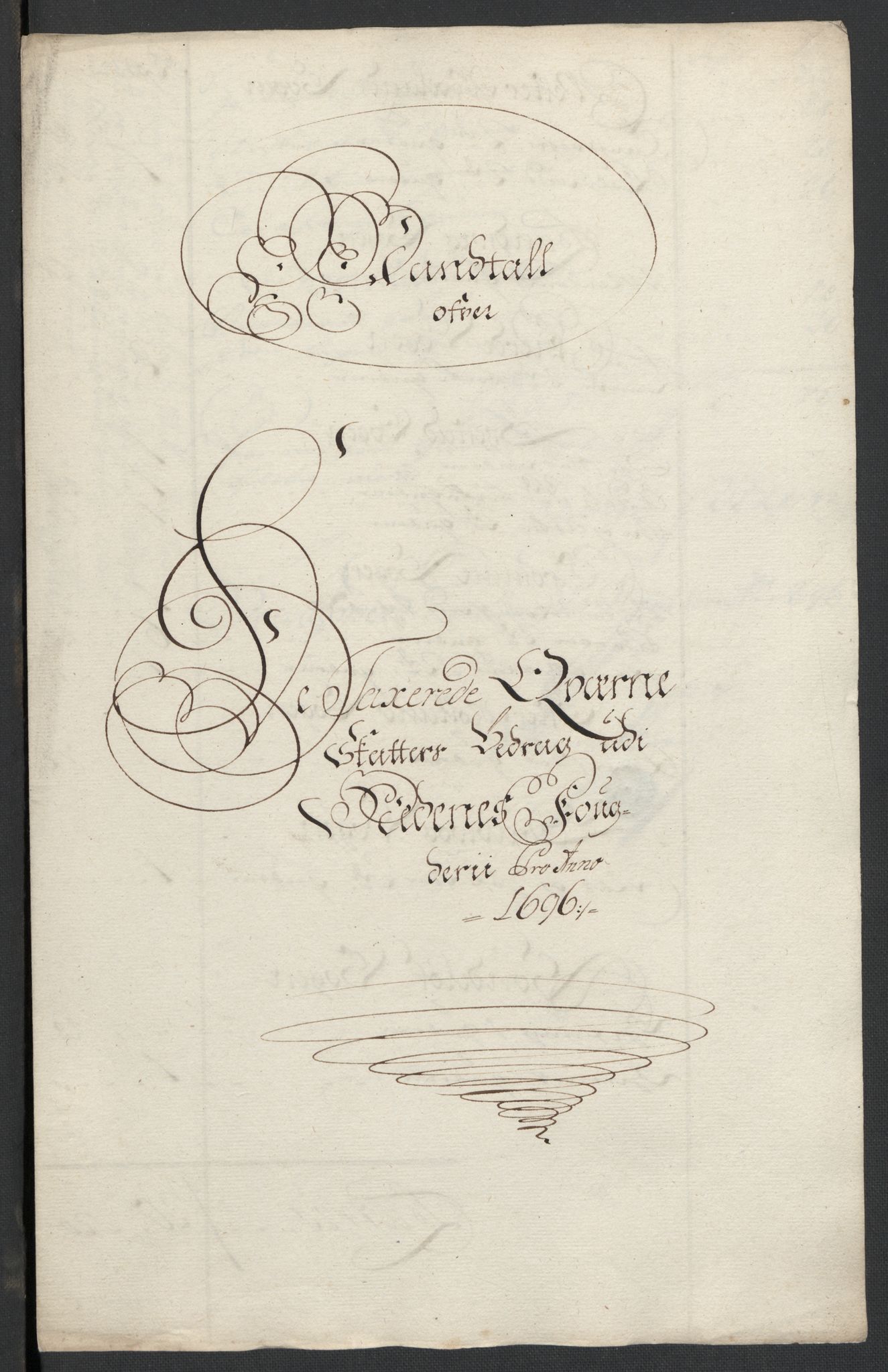 Rentekammeret inntil 1814, Reviderte regnskaper, Fogderegnskap, RA/EA-4092/R39/L2313: Fogderegnskap Nedenes, 1696-1697, p. 36