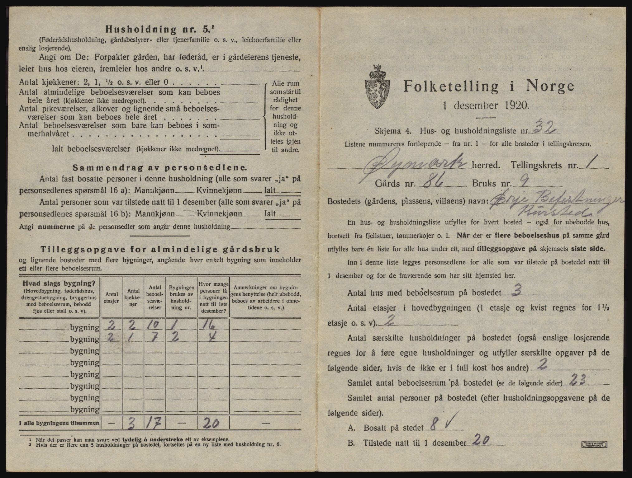 SAO, 1920 census for Øymark, 1920, p. 69