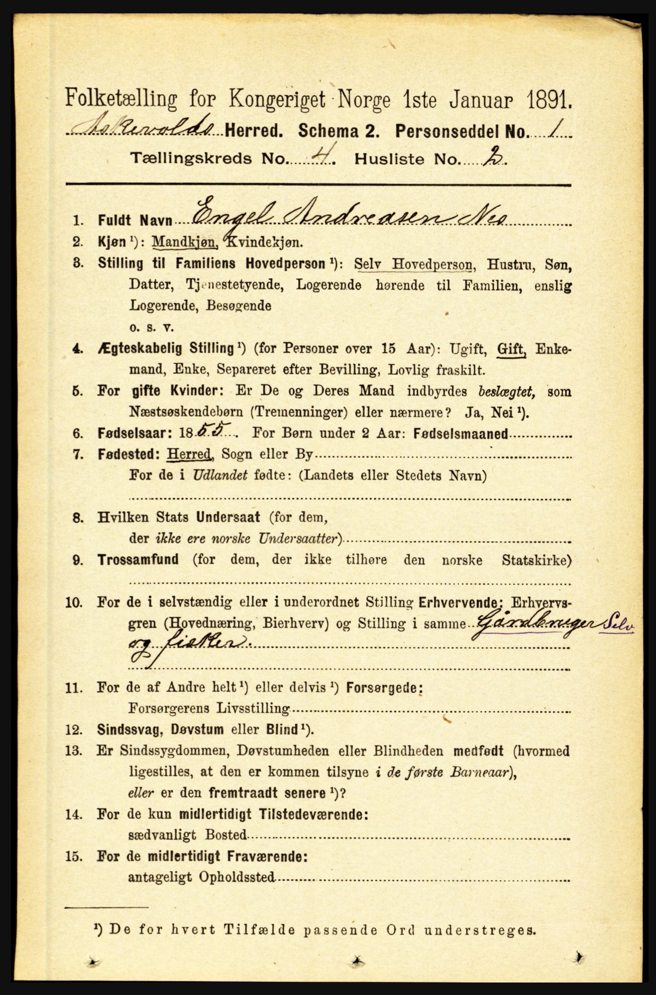 RA, 1891 census for 1428 Askvoll, 1891, p. 1244