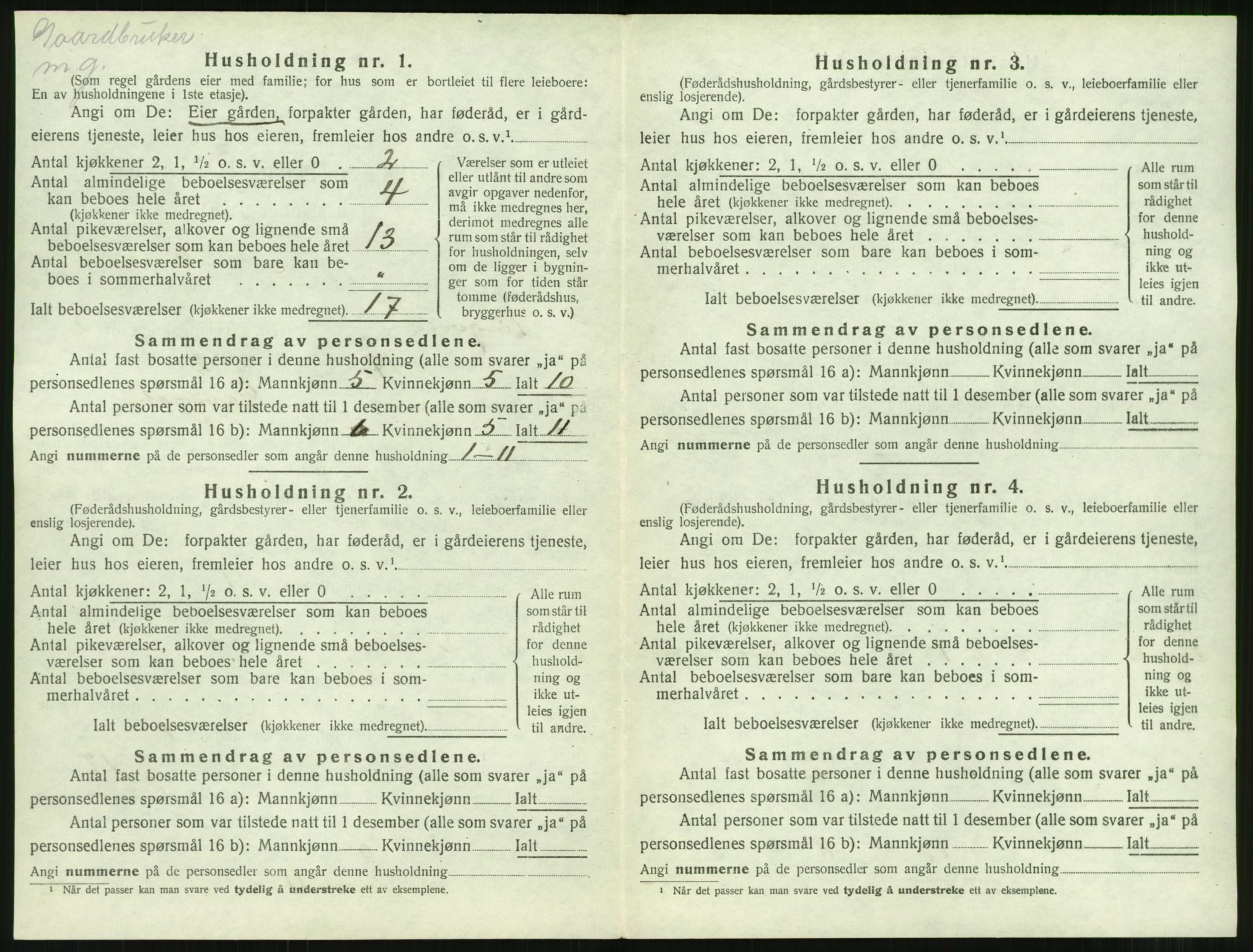 SAT, 1920 census for Tingvoll, 1920, p. 89