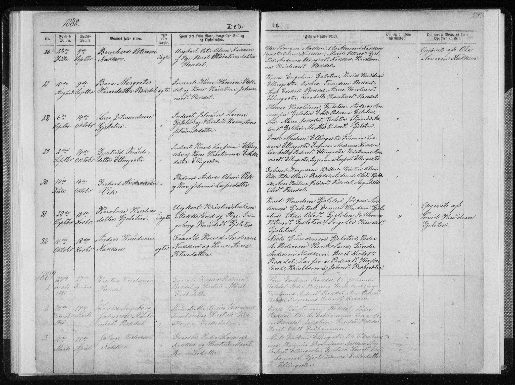 Ministerialprotokoller, klokkerbøker og fødselsregistre - Møre og Romsdal, AV/SAT-A-1454/540/L0541: Parish register (copy) no. 540C01, 1867-1920, p. 58