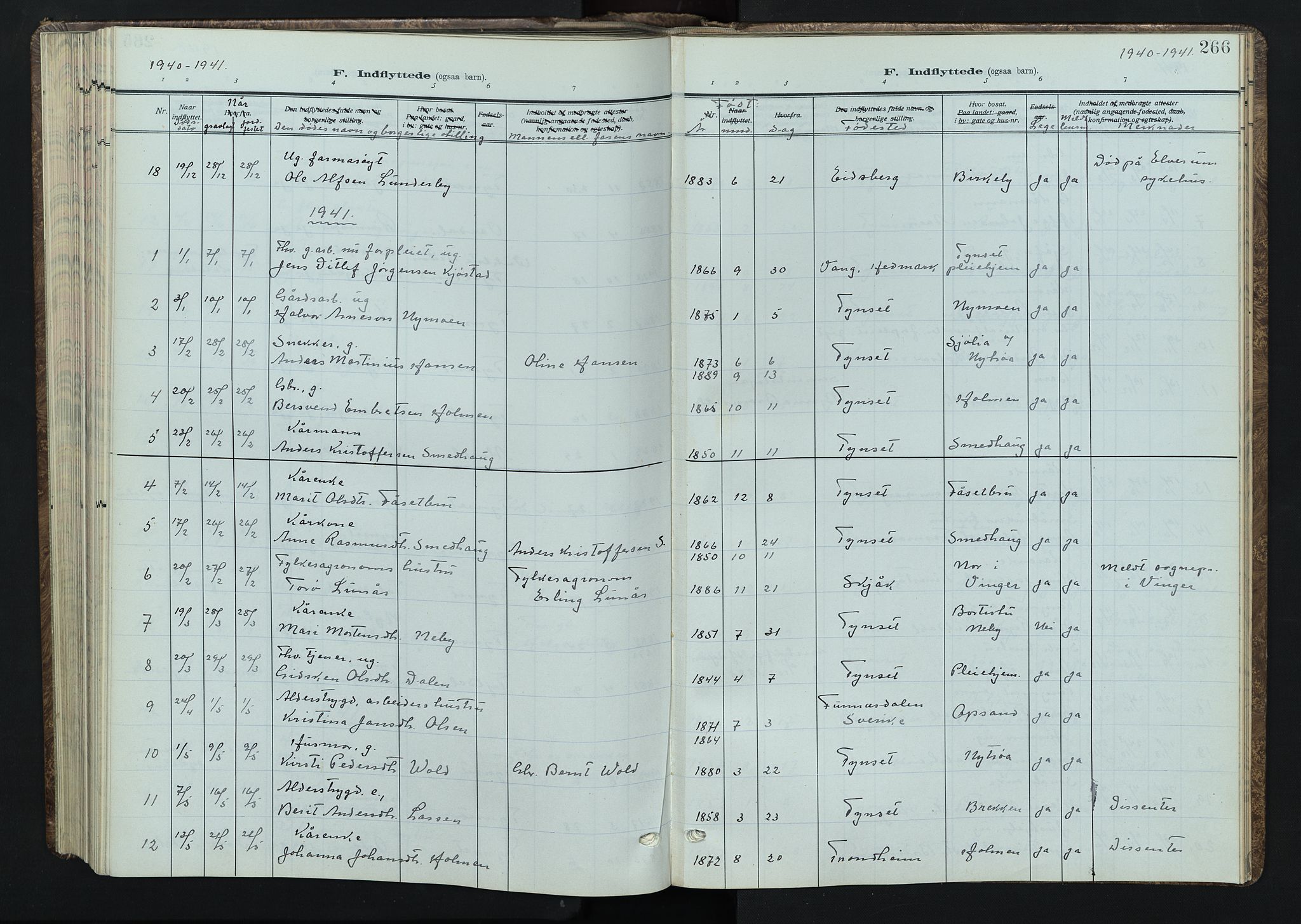 Tynset prestekontor, AV/SAH-PREST-058/H/Ha/Hab/L0012: Parish register (copy) no. 12, 1930-1944, p. 266