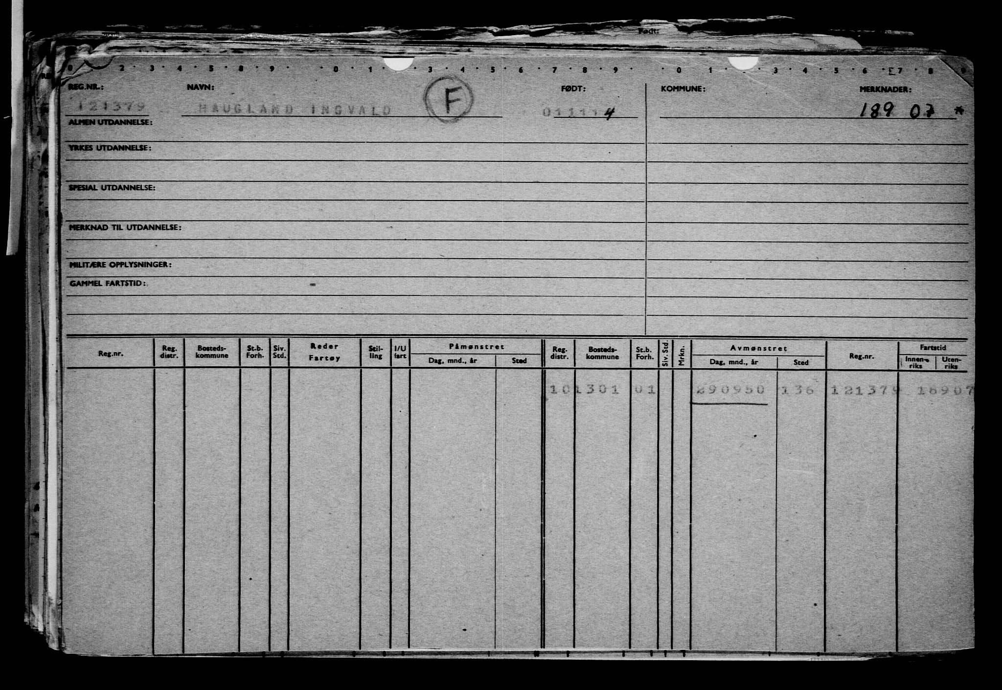 Direktoratet for sjømenn, AV/RA-S-3545/G/Gb/L0125: Hovedkort, 1914, p. 5