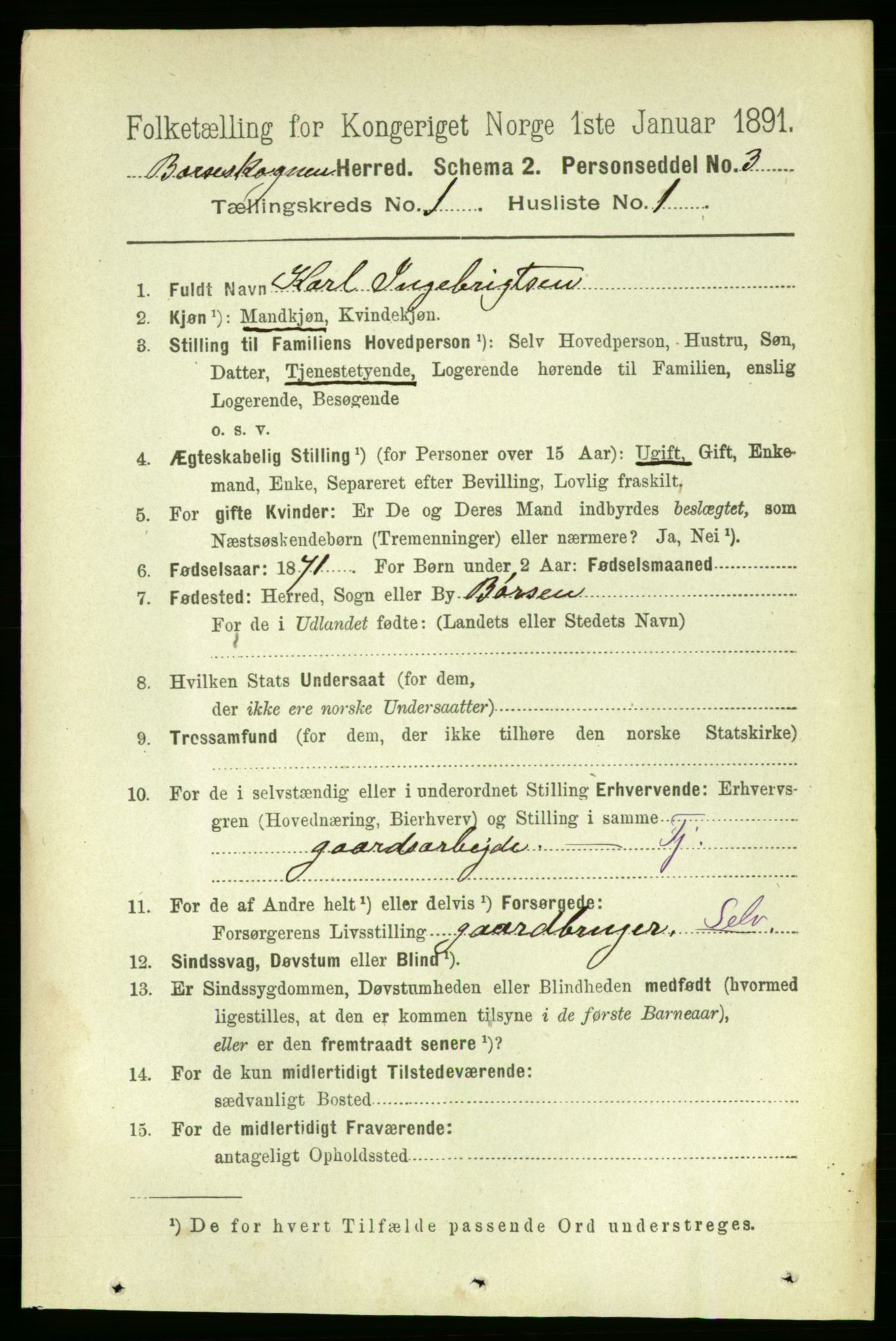 RA, 1891 census for 1657 Børseskogn, 1891, p. 156