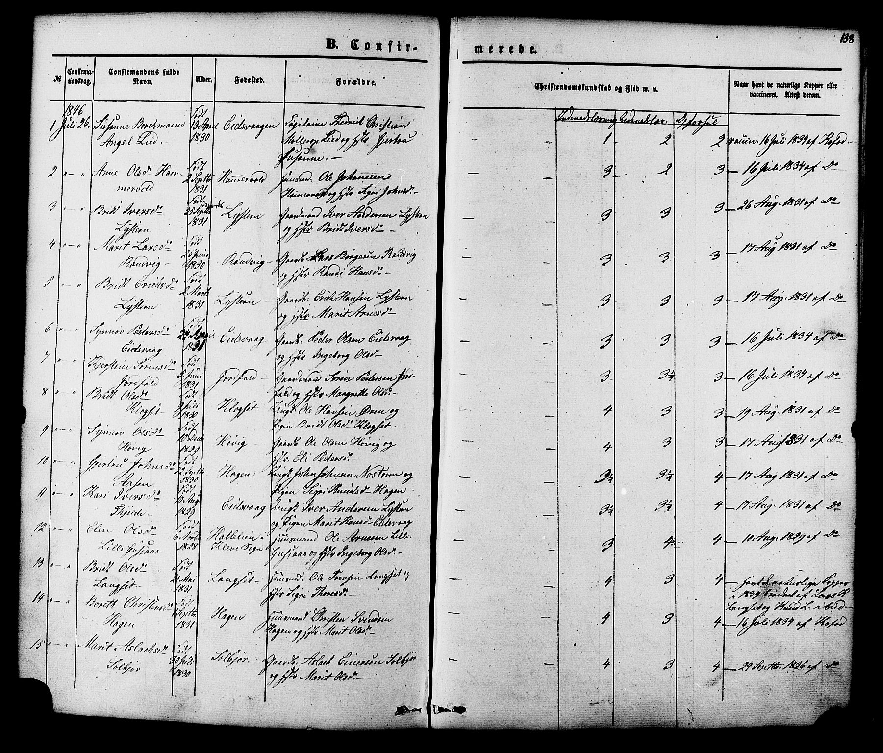 Ministerialprotokoller, klokkerbøker og fødselsregistre - Møre og Romsdal, SAT/A-1454/551/L0625: Parish register (official) no. 551A05, 1846-1879, p. 138