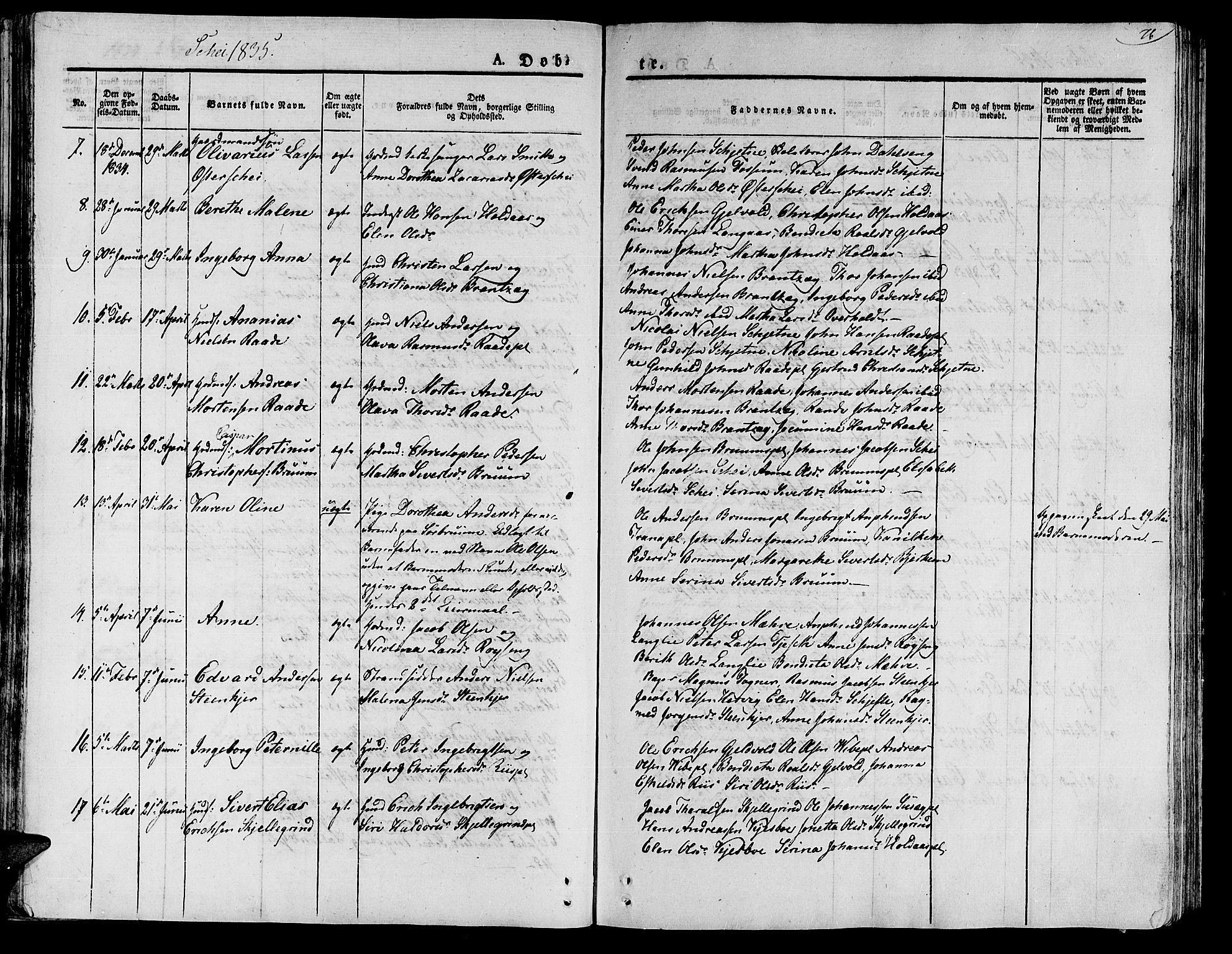 Ministerialprotokoller, klokkerbøker og fødselsregistre - Nord-Trøndelag, SAT/A-1458/735/L0336: Parish register (official) no. 735A05 /2, 1825-1835, p. 76