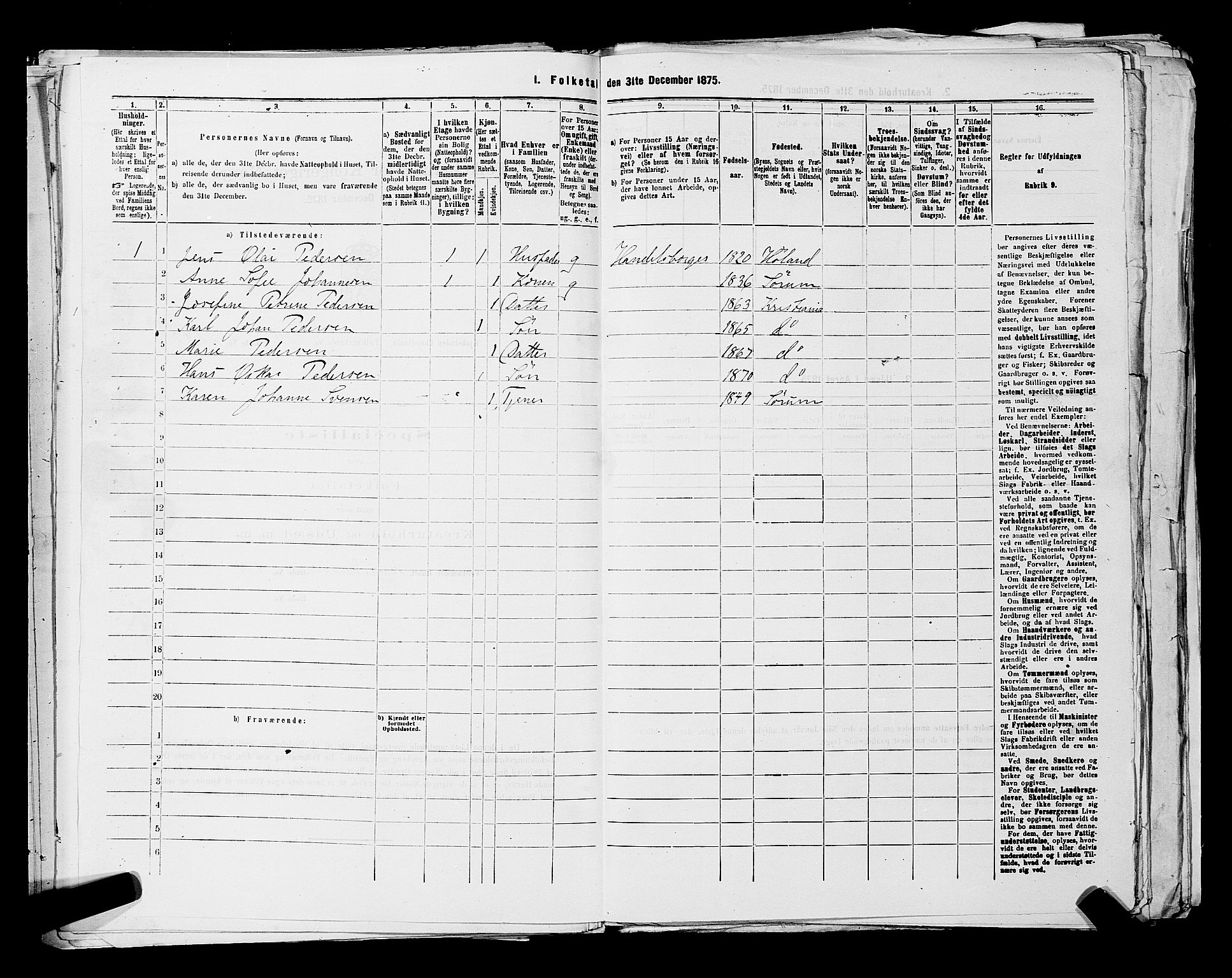 RA, 1875 census for 0301 Kristiania, 1875, p. 6378