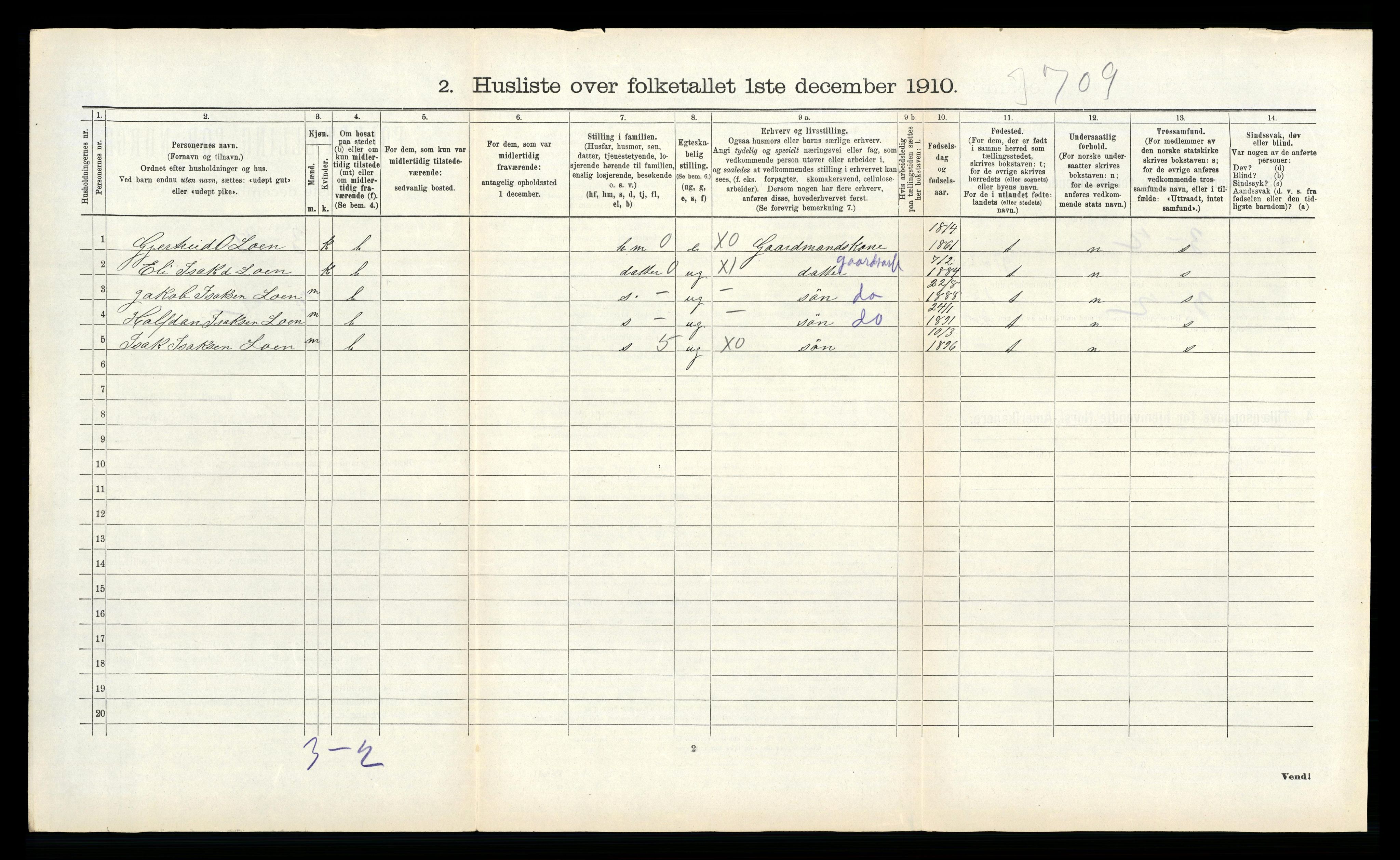 RA, 1910 census for Stryn, 1910, p. 788