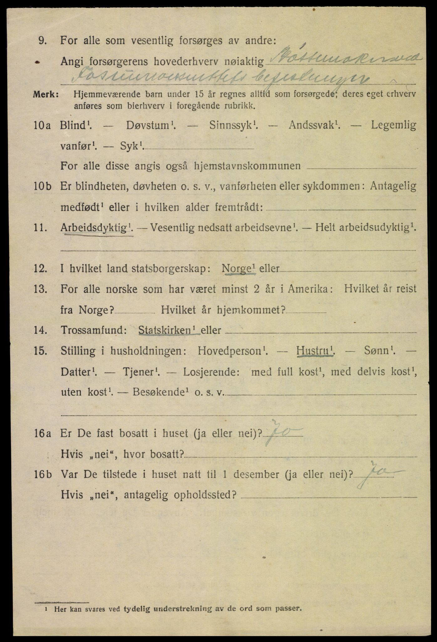 SAH, 1920 census for Kongsvinger, 1920, p. 1416