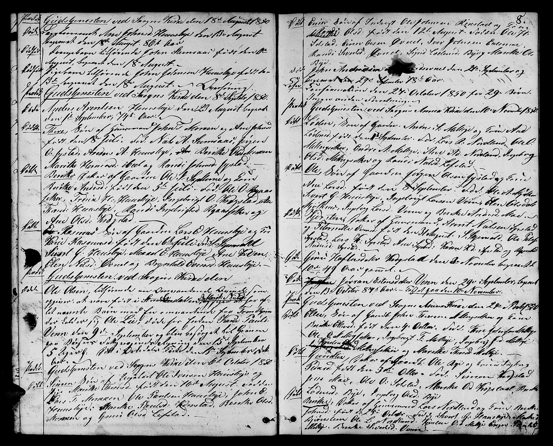 Ministerialprotokoller, klokkerbøker og fødselsregistre - Sør-Trøndelag, SAT/A-1456/667/L0797: Parish register (copy) no. 667C02, 1849-1867, p. 8