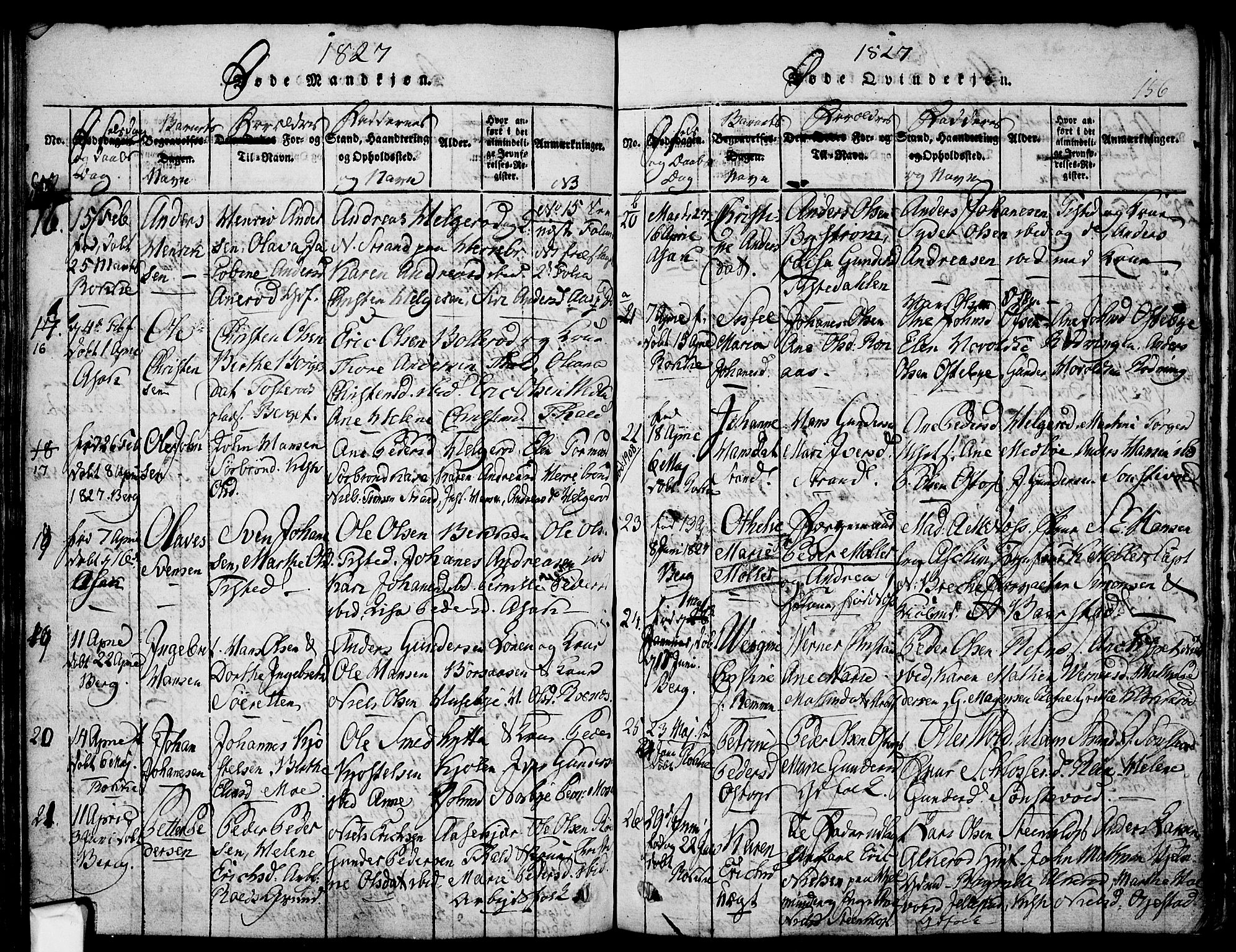 Berg prestekontor Kirkebøker, SAO/A-10902/F/Fa/L0002: Parish register (official) no. I 2, 1815-1831, p. 156